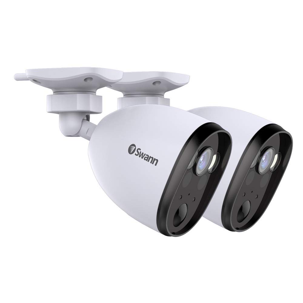 Swann Security Spotlight Motion-Activated Outdoor Camera with 2-Way Audio & Night Vision - Twin Pack for Home Security and Property Protection (Ideal for Driveway, Backyard, and Business Surveillance)