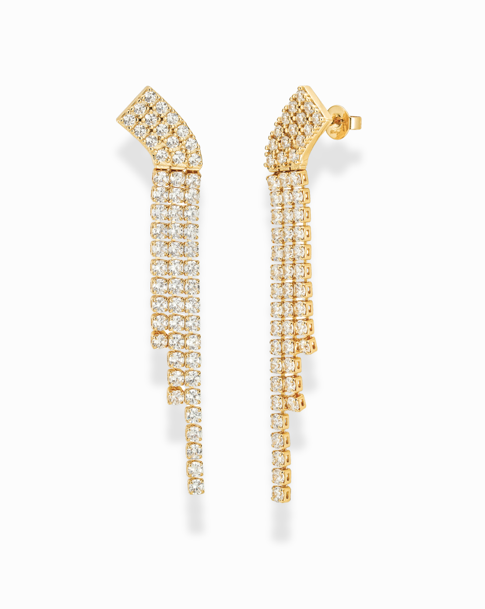 Freya Statement Earrings - Elegant Dangle Earrings for Women, Gold & Crystal Bridal Jewelry - Perfect for Weddings, Parties & Special Occasions