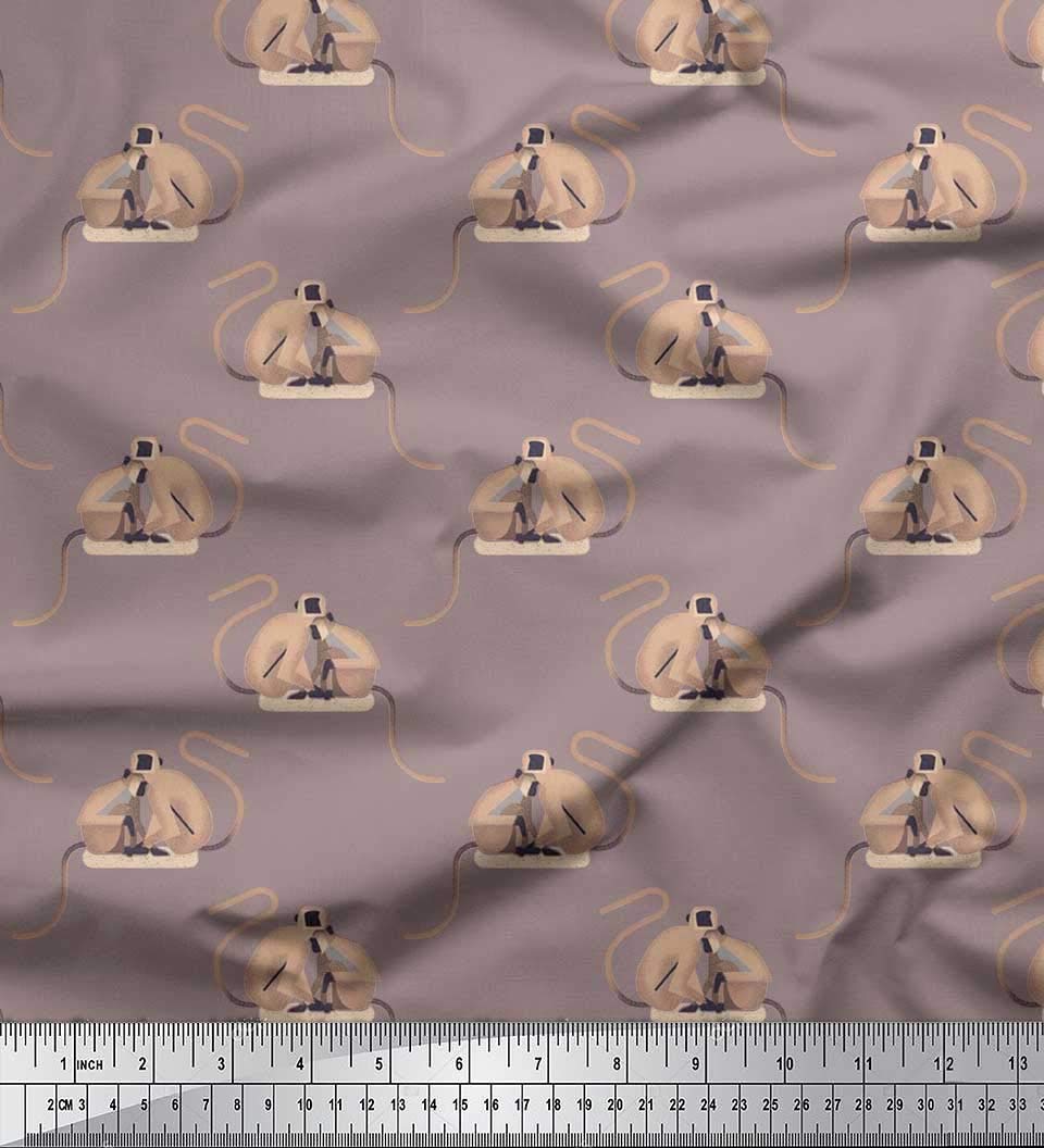 Soimoi 100% Cotton Canvas Fabric by The Yard - 42 Inch Wide - Vervet Monkey Animal Print Fabric with Exotic & Playful Patterns - Perfect for DIY Crafts, Home Decor, Upholstery, and Sewing Projects