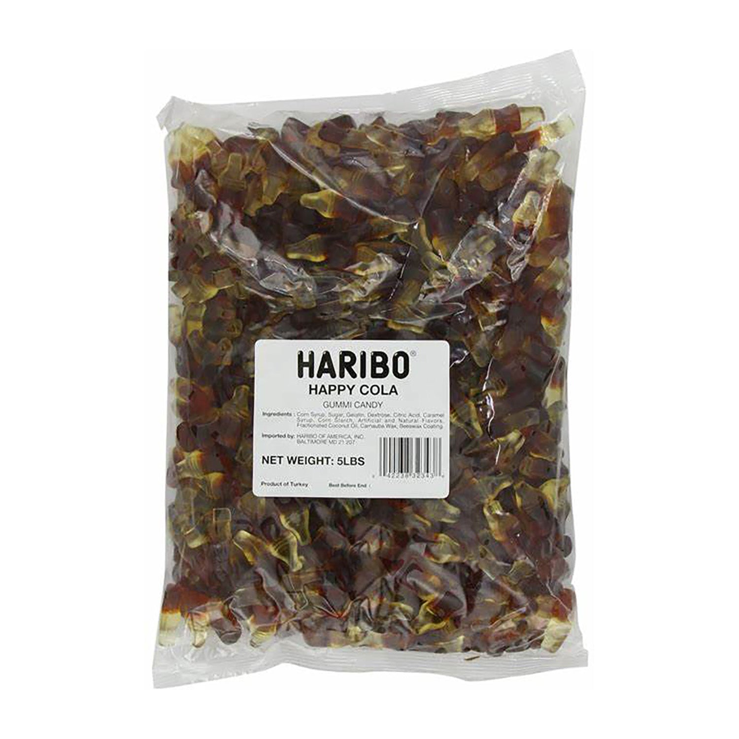 Haribo Happy Cola Gummy Candy - 5lb Bulk Bag of Soft Chewy Candy for Parties, Halloween Treats & Office Snacks