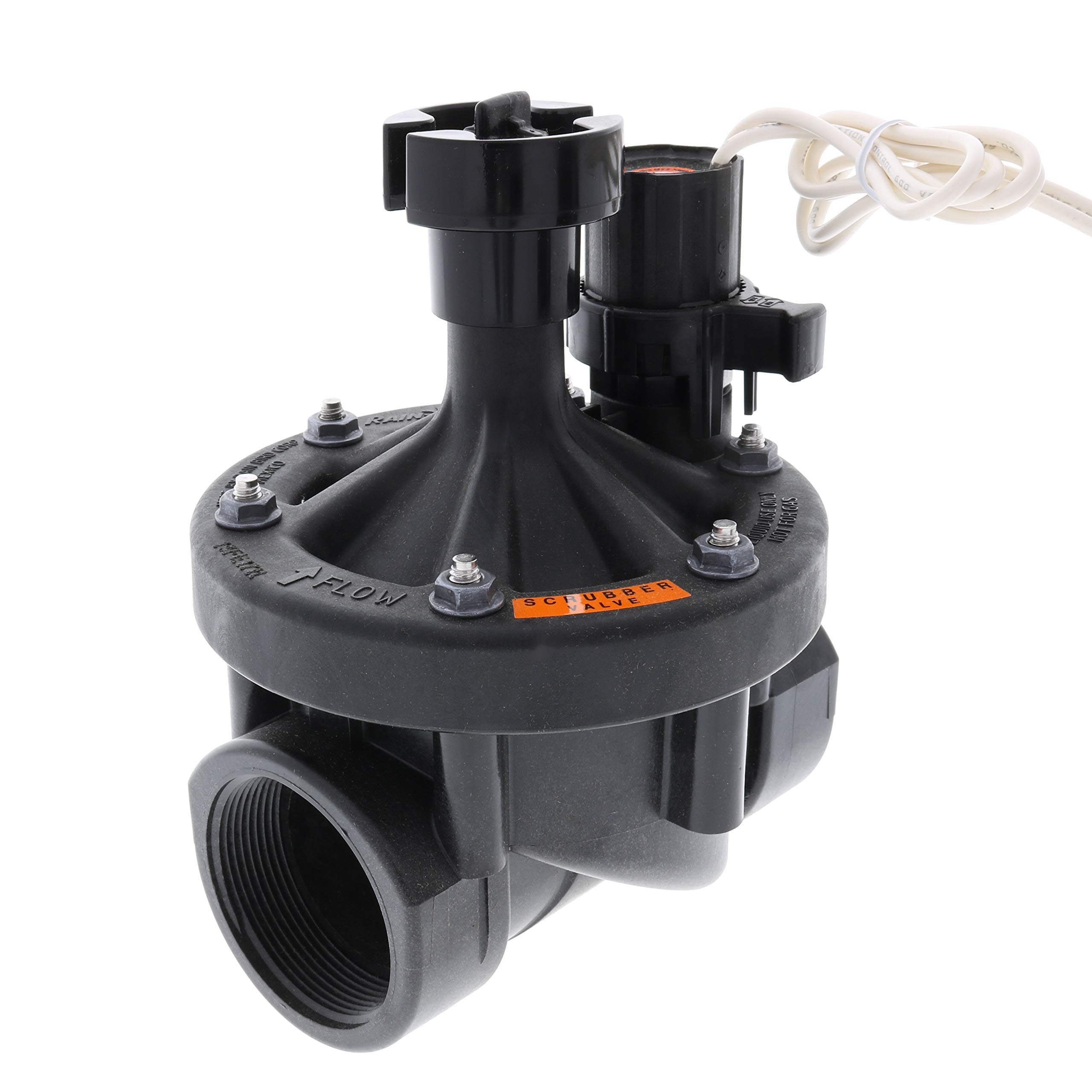 Rain Bird 200PESB 2-Inch Plastic Industrial Valve with Scrubber - Heavy Duty Water Flow Control for Irrigation Systems, Pools & Industrial Applications