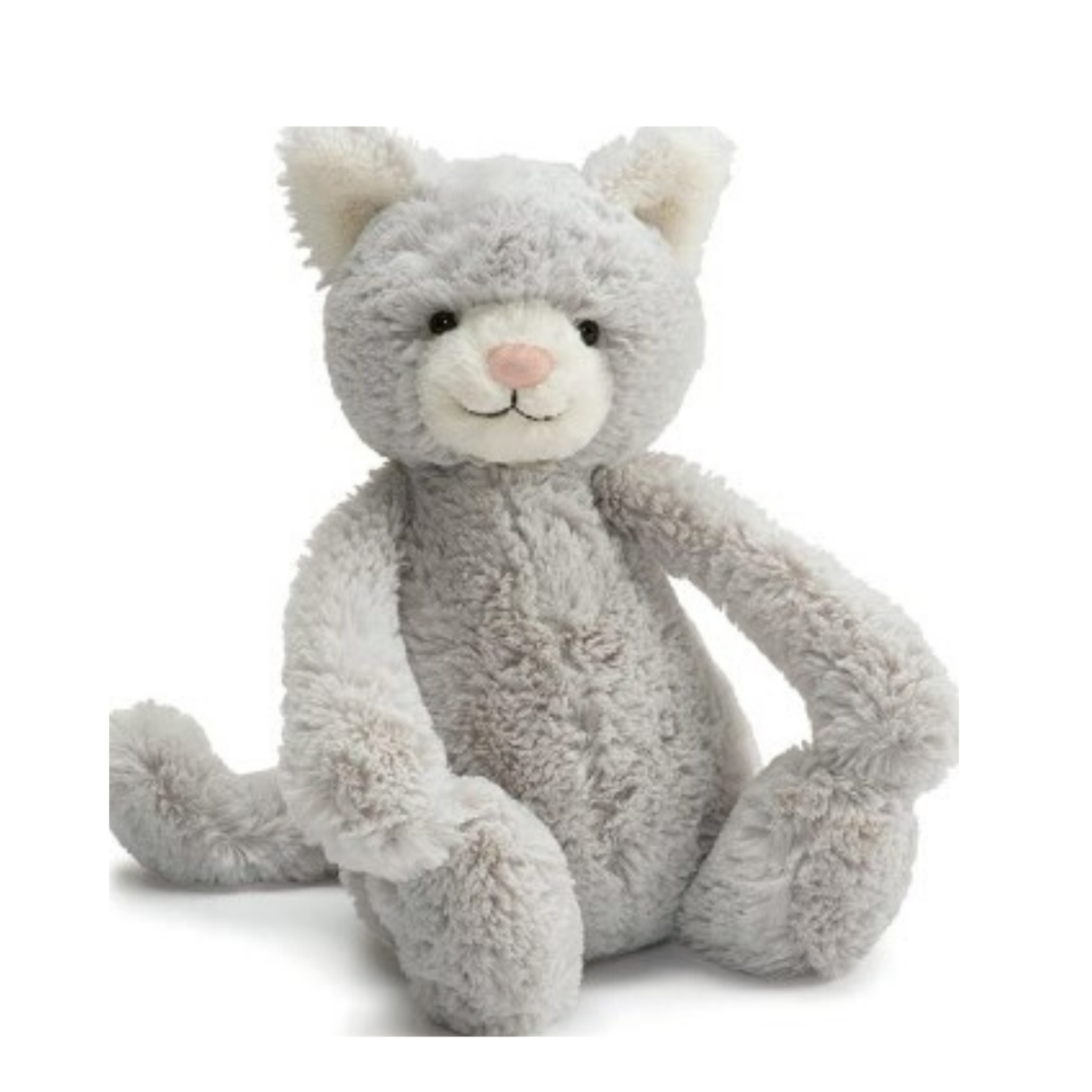 Bashful Grey Kitty Small Jellycat Plush Toy - Soft Cuddly Stuffed Animal for Kids, Babies & Collectors | Perfect for Nursery Decor, Gift Giving & Comfort