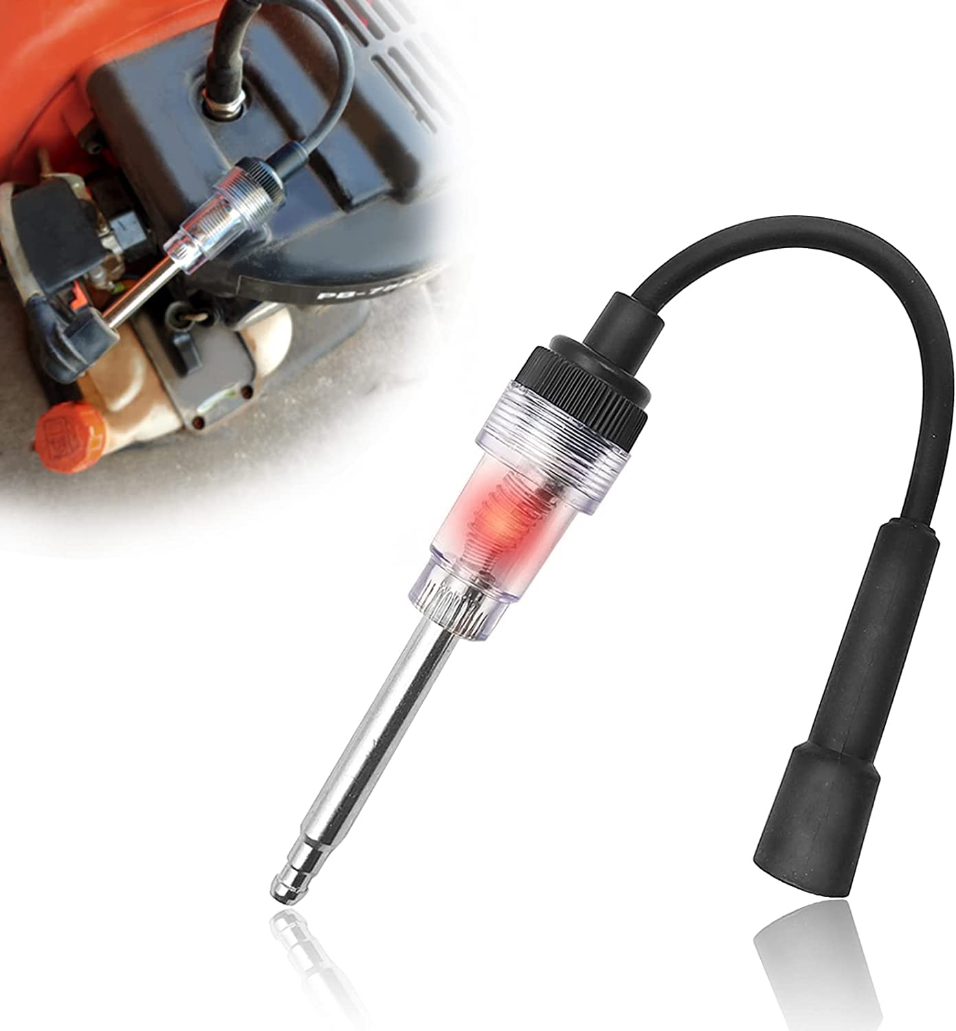1Pcs Inline Spark Plug Tester - Small Engine Ignition Diagnostic Tool for Cars, Motorcycles & Lawn Mowers | Check Armature & Detect Engine Issues | Perfect for Automotive Repair, DIY Maintenance & Small Engine Troubleshooting