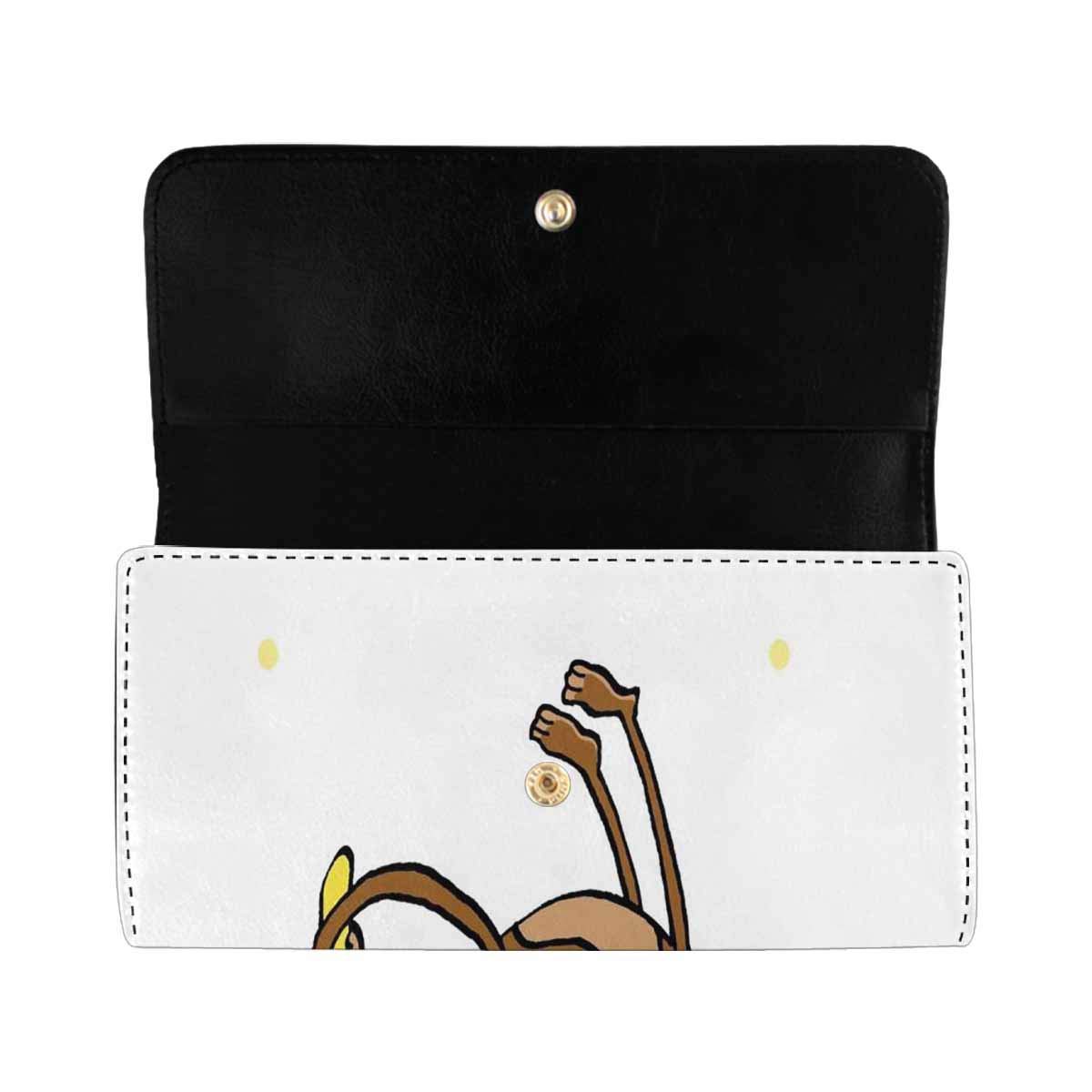 Women's Trifold Clutch Wallet - Banana Monkey Card Holder Purse for Daily Use & Travel