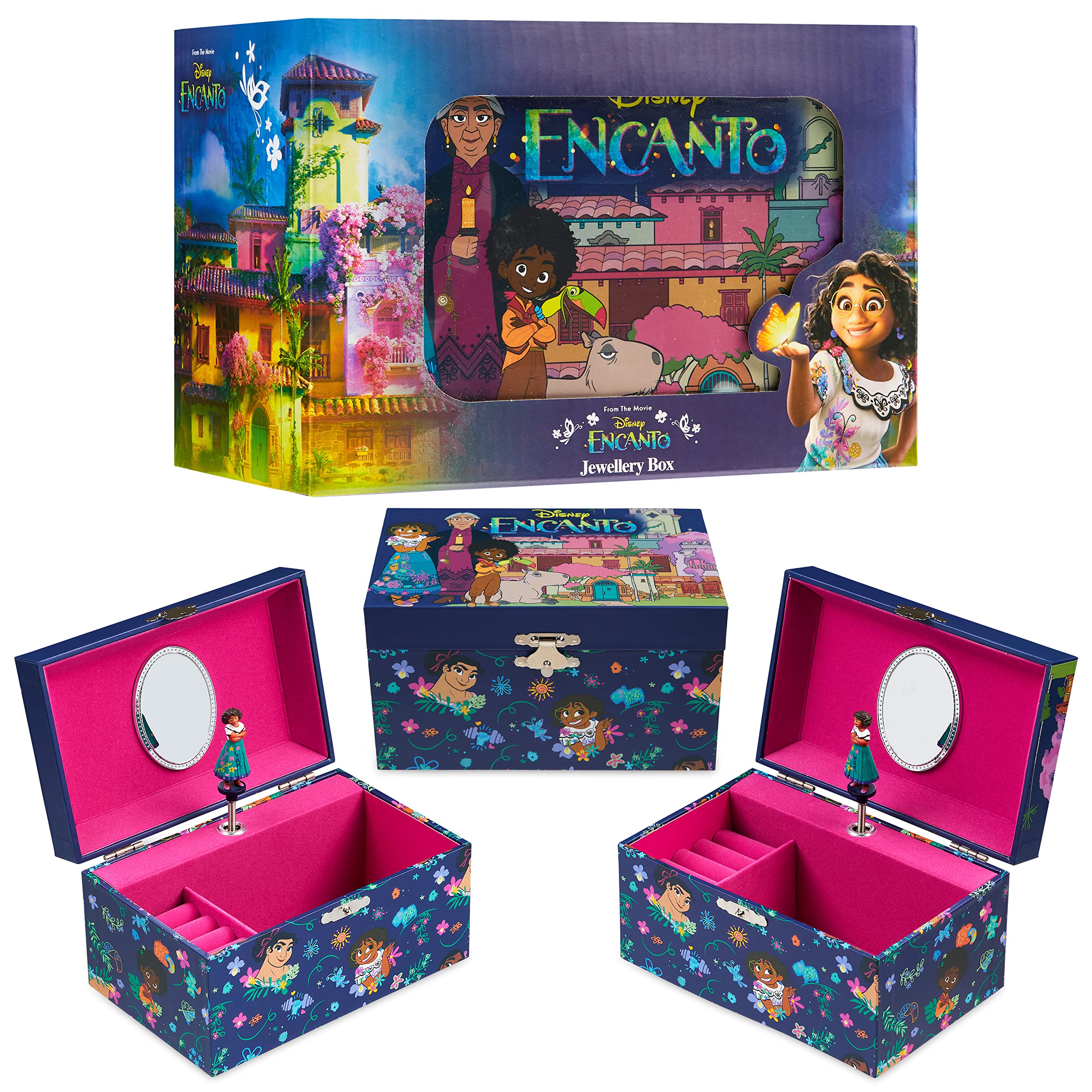 Disney Encanto Musical Jewelry Box for Girls - Frozen, Ariel The Little Mermaid, Mirabel (Multicolor Encanto) - Perfect Gift for Birthday, Christmas & Disney Princess Fans