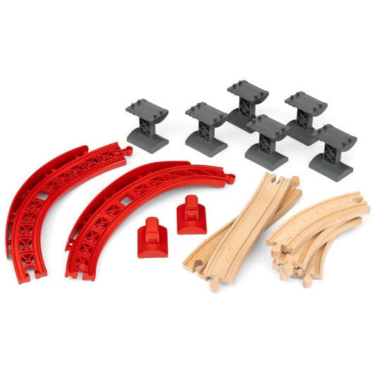 Brio Ascending Curves Track Pack - Wooden Train Tracks for Kids | Compatible with Brio Railway System | Perfect for Building Creative Train Layouts at Home or Classroom Play