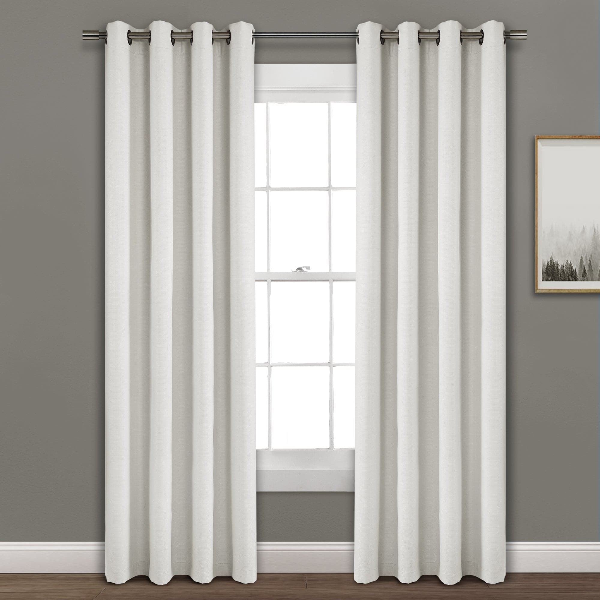 Blackout Window Curtains - Faux Linen Fabric for Complete Darkness & Light Blocking - Perfect for Bedrooms, Home Theater & Nursery (Set of 2 Panels)