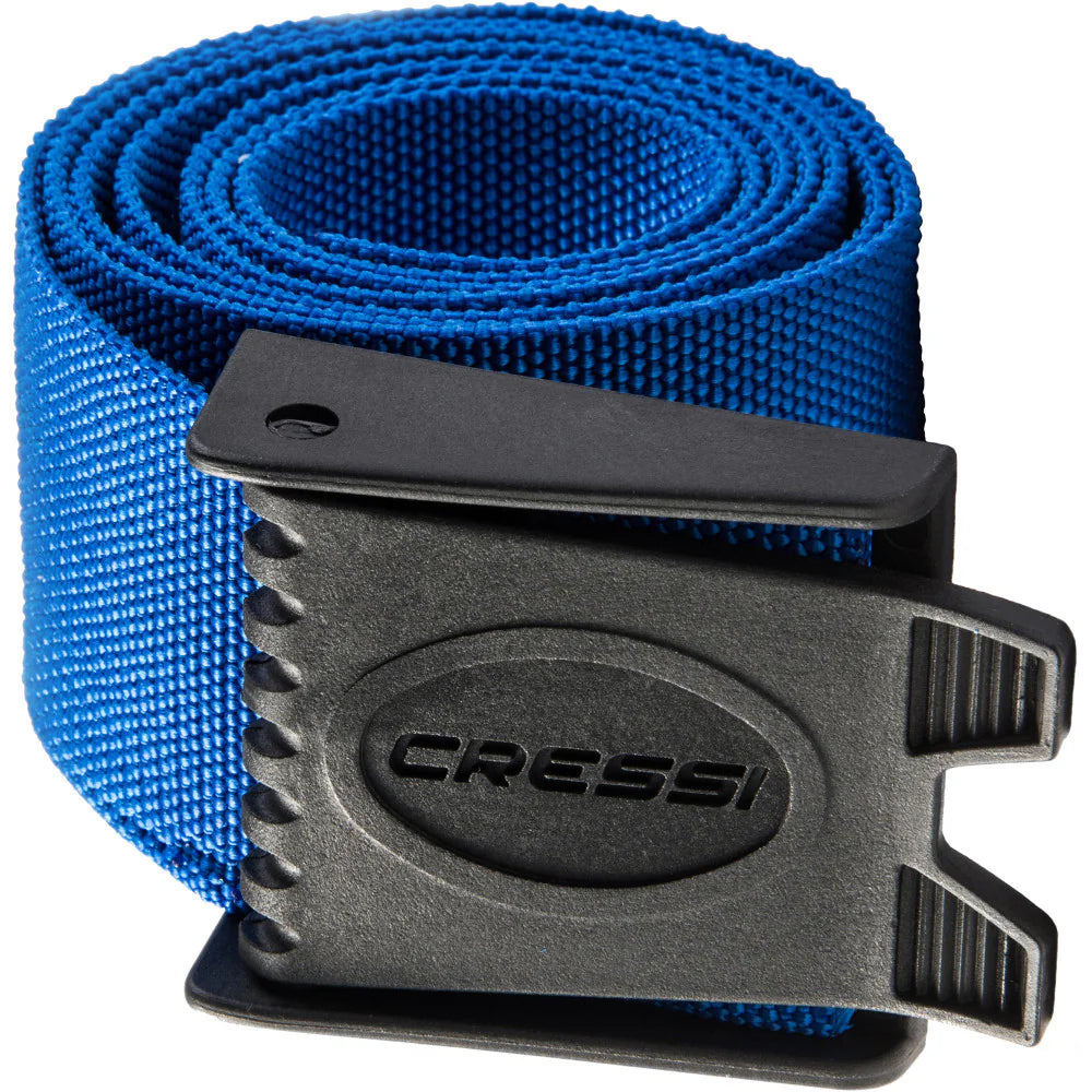 Cressi Nylon Scuba Diving Weight Belt with Plastic Buckle - Blue | Adjustable for Comfort | Perfect for Snorkeling, Scuba Diving & Freediving