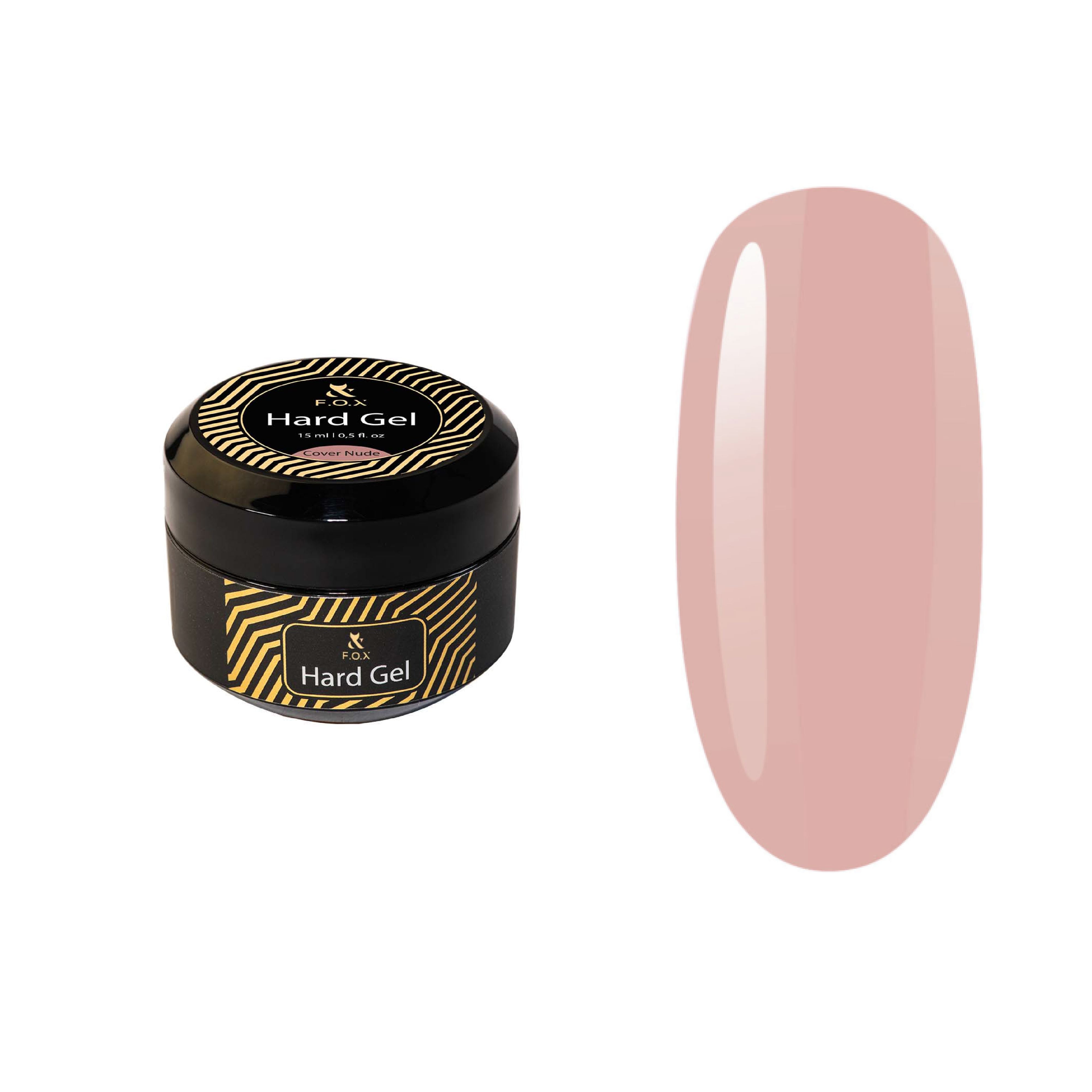 F.O.X Professional Nude Hard Gel Cover - 15ml Nail Polish for Long-Lasting Manicures & Pedicures - Perfect for Salon, Home Use & Special Occasions
