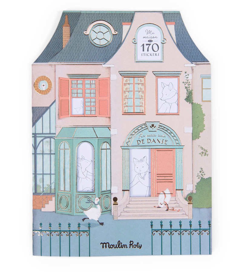Moulin Roty La Petite Ecole de Danse Sticker & Coloring Book for Kids - French Ballet Dance Activity Book for Children's Creative Play & Party Favors