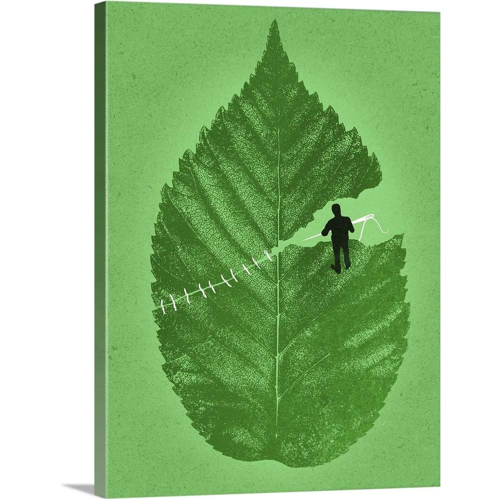 Loose Leaf Canvas Wall Art Print - Handmade Botanical Artwork for Living Room, Bedroom & Office Decor