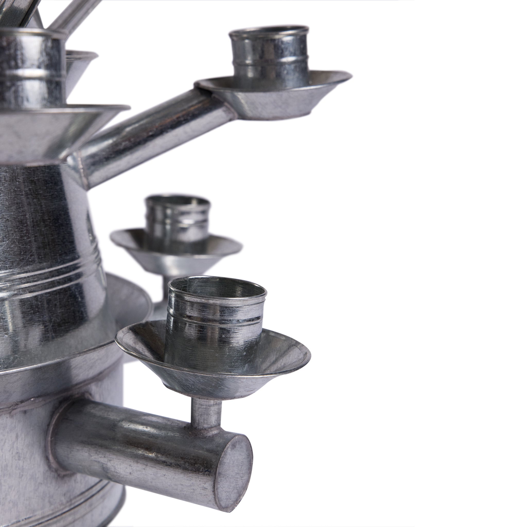 Galvanized Steel Candle Tower - Rustic Decorative Candle Holder for Indoor/Outdoor Weddings, Parties & Home Decor