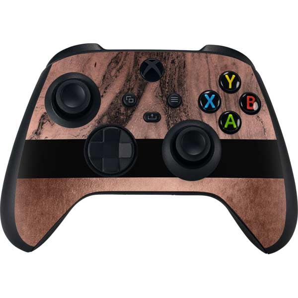 Premium Rose Gold & Black Marble Gaming Skin Decal for Xbox Series X Controller - Custom Protective Cover for Enhanced Grip & Style - Perfect for Gaming Sessions, Tournaments & Collector Displays