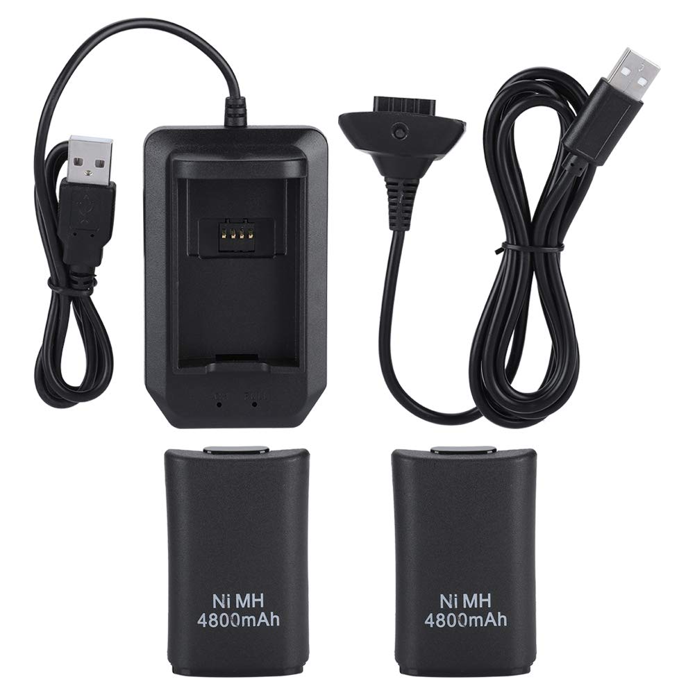4800mAh Rechargeable Battery Pack for Xbox 360 Controller - USB Charging Cable & Dock Included - Long-Lasting Backup Power for Gaming Sessions, Travel, and Home Entertainment