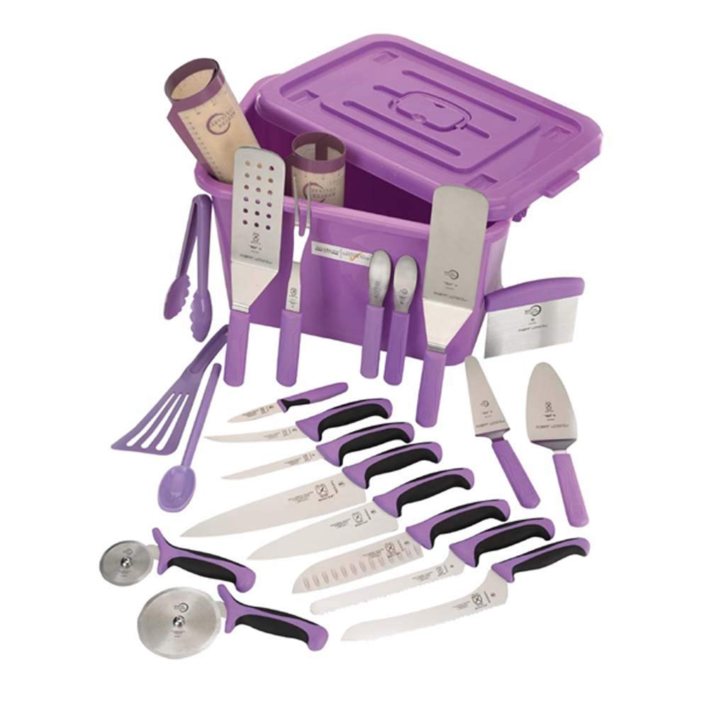 Mercer Culinary Allergen Safety Kit - Purple Professional Food Prep Tools for Restaurants, Bakeries & Home Kitchens | Knife Set with Sanitizer & Cleaning Supplies