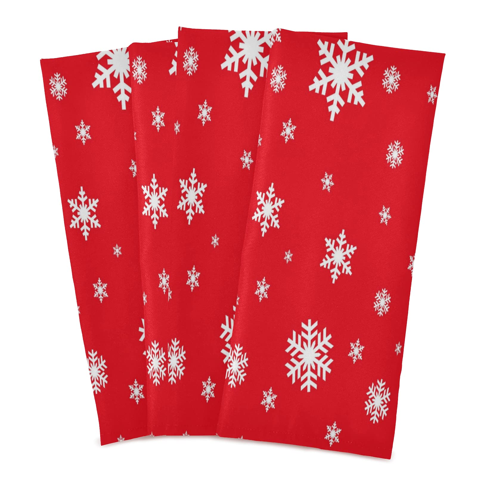 ALAZA Christmas Snowflake Red & White Kitchen Towels - 1 Pack Super Absorbent Soft Dish Bar Tea Towels (18x28 inches) - Perfect for Holiday Decor, Dish Drying & Gift Giving