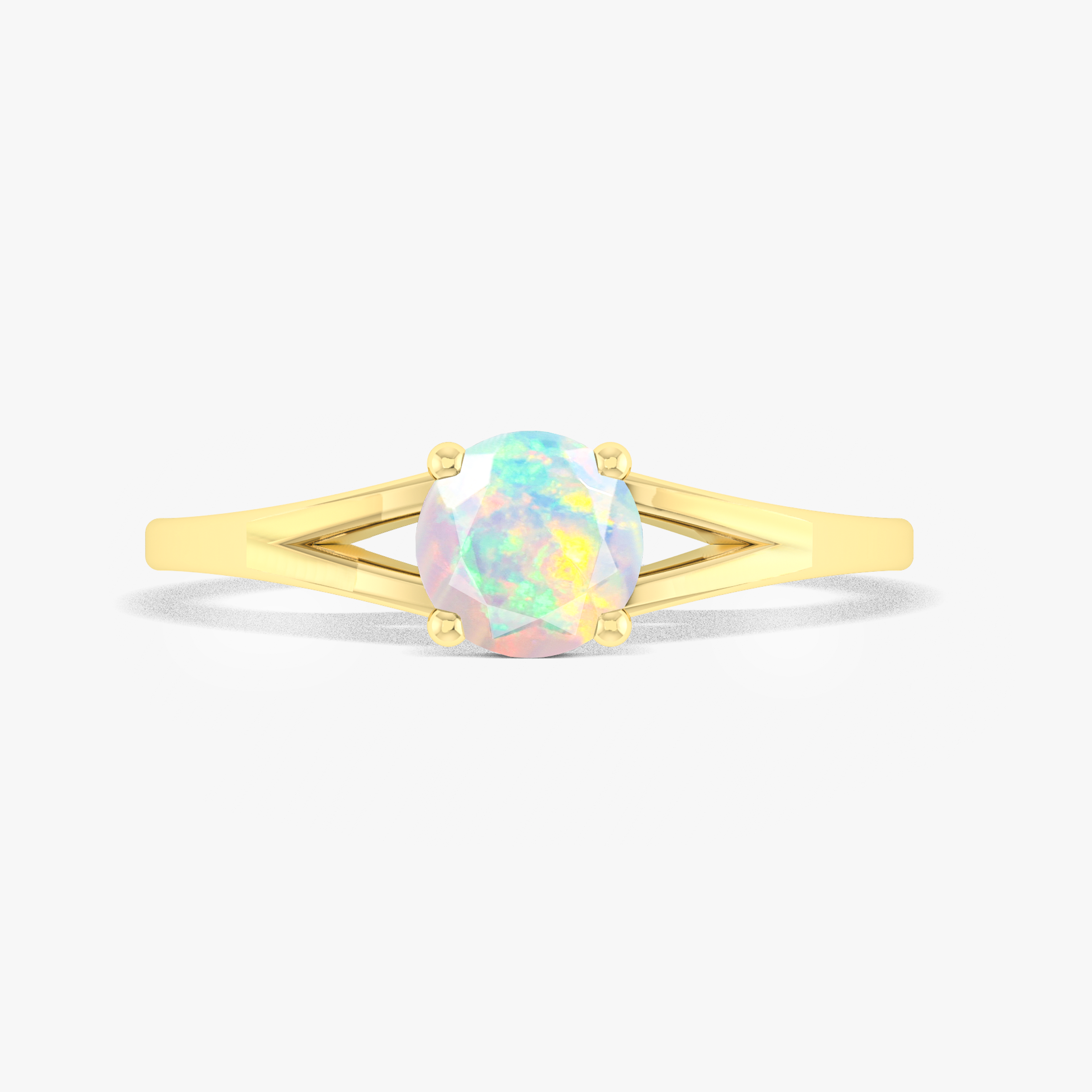 Natural White Fire Ethiopian Opal Engagement Ring - Dainty & Elegant for Weddings, Proposals & Special Occasions