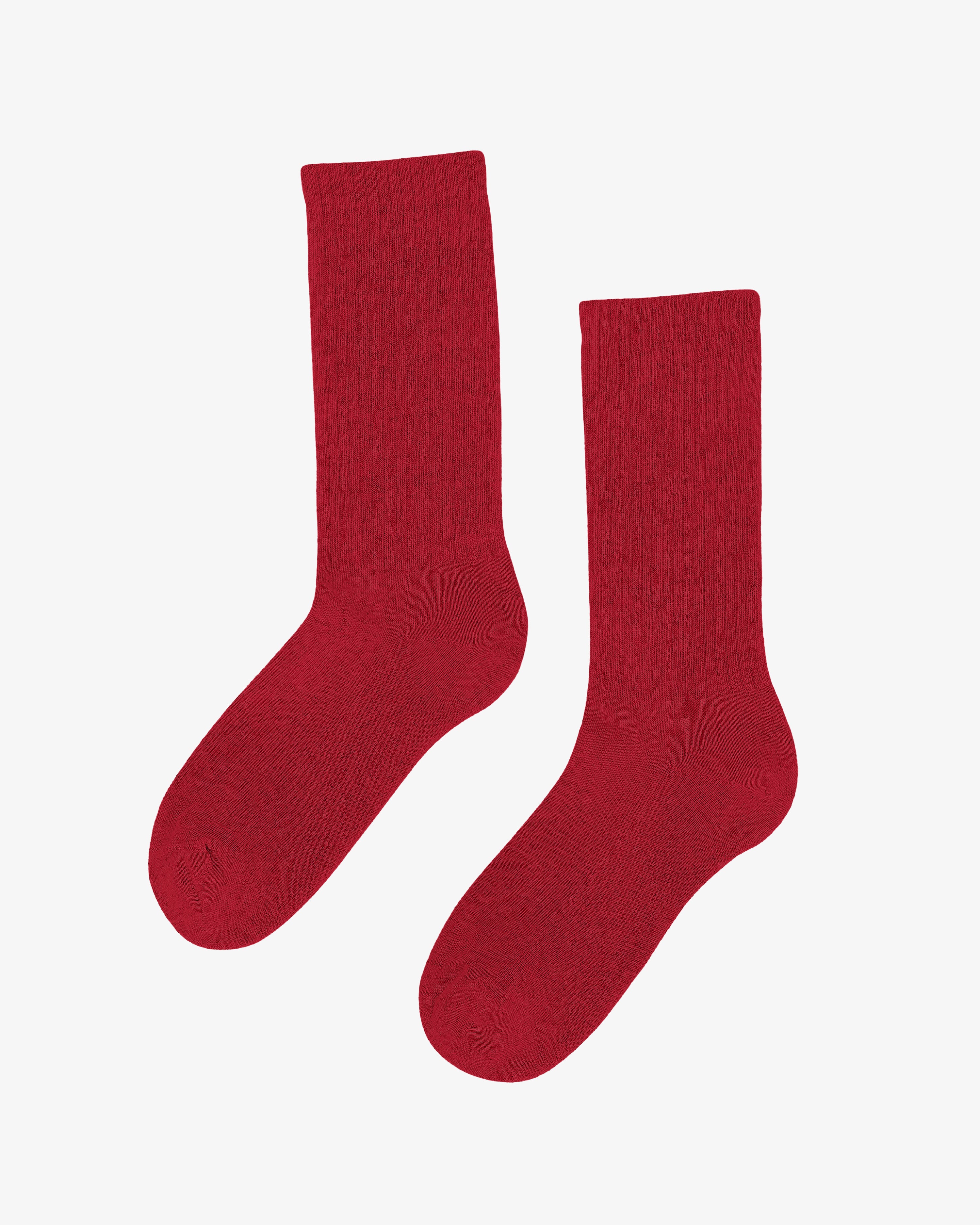 Organic Active Socks for Women & Men - Breathable Moisture-Wicking Workout Socks in Scarlet Red - Perfect for Running, Yoga & Gym Training