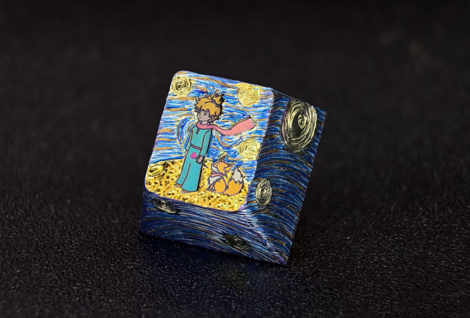 The Little Prince Handcrafted Titanium Alloy Custom Keycaps - 1U Metal Artisan Keycaps for Mechanical Keyboards | Perfect for Gaming, Typing & Collectors