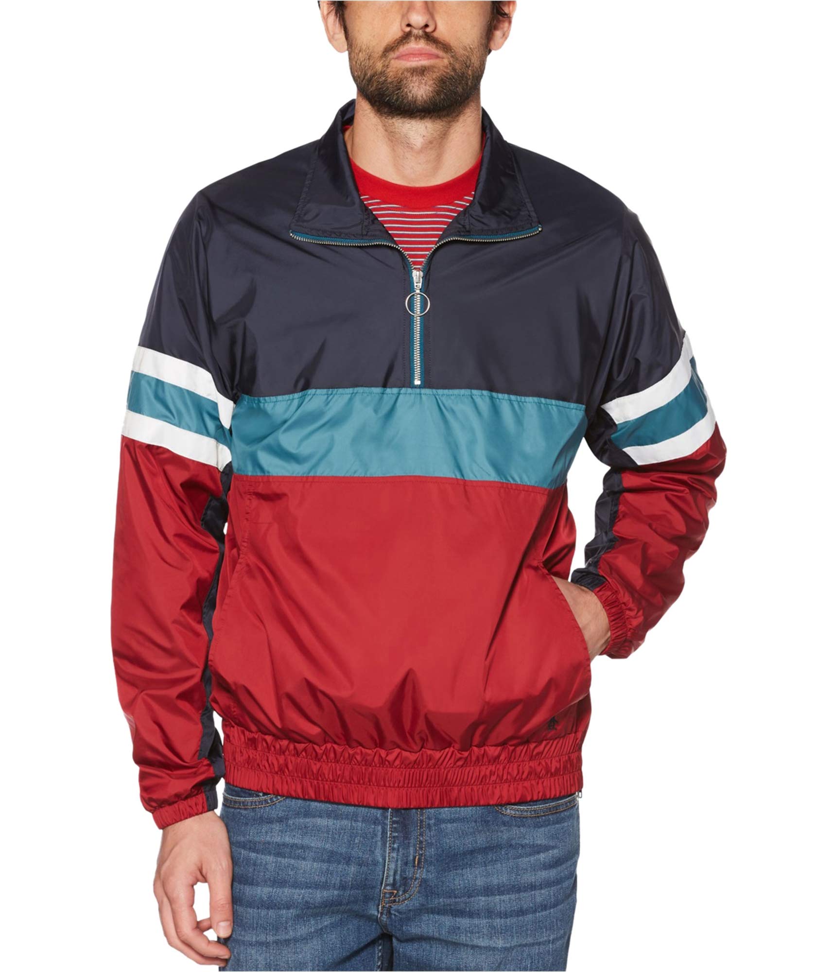 Original Penguin Men's Long Sleeve Popover Jacket - Casual Button-Up Shirt with Classic Logo - Perfect for Office, Date Night & Weekend Outings