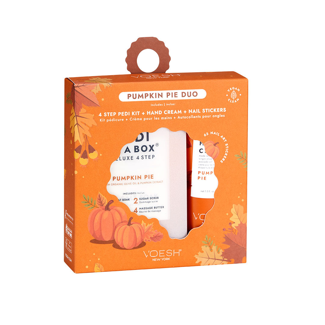 Pumpkin Pie Scented Pedicure & Hand Cream Kit - Moisturizing & Exfoliating for Soft Skin - Perfect for Spa Nights & Self-Care Gifts