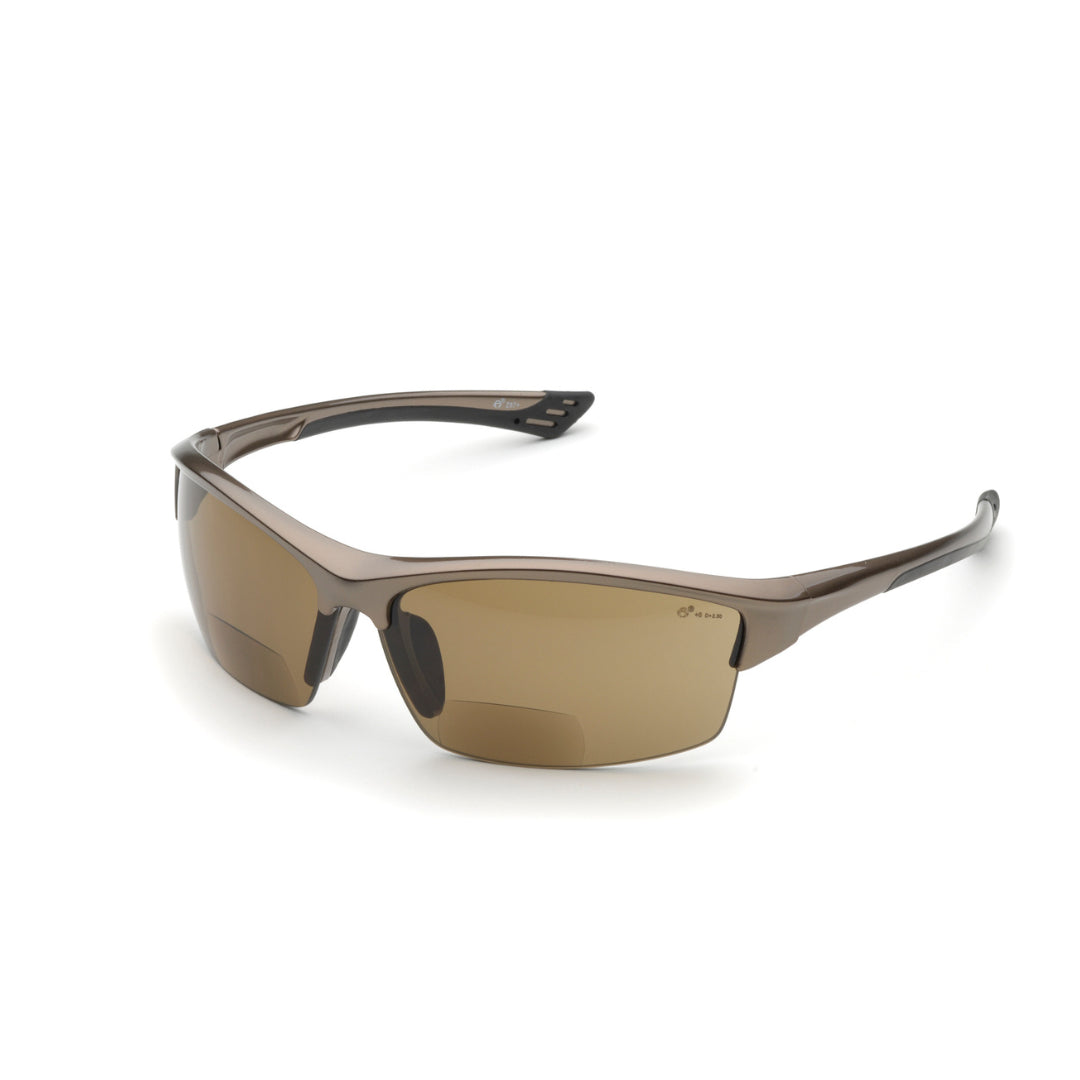 Delta Plus RX 350BR 1.0 Bifocal Safety Glasses - Sonoma Bronze Frame with Anti-Fog Brown Lenses | Ideal for Construction, Woodworking & Industrial Work