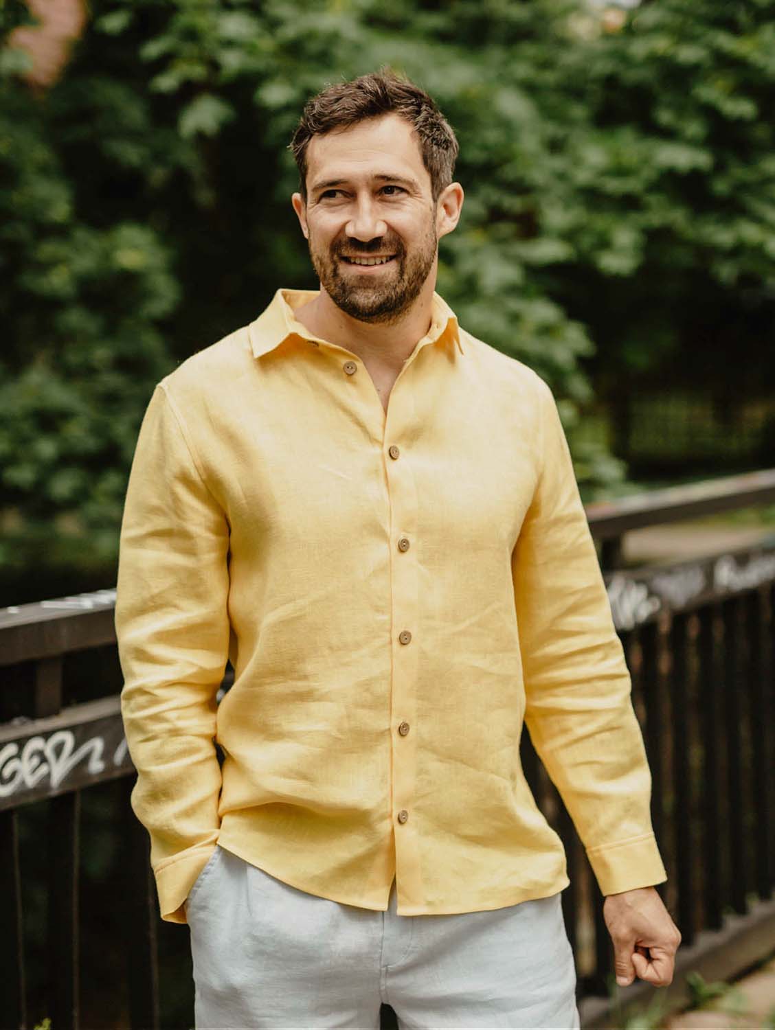 Naglis Men's Linen Long Sleeve Shirt - Breathable Casual Button Down Shirt for Men in Multiple Colors | Perfect for Summer, Office Wear & Outdoor Activities