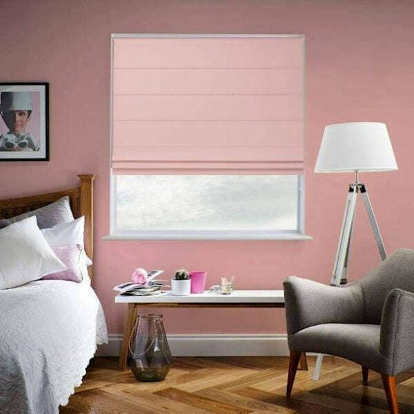 Napa Roman Linen Blinds Light Pink - Elegant Window Treatments for Living Room & Bedroom