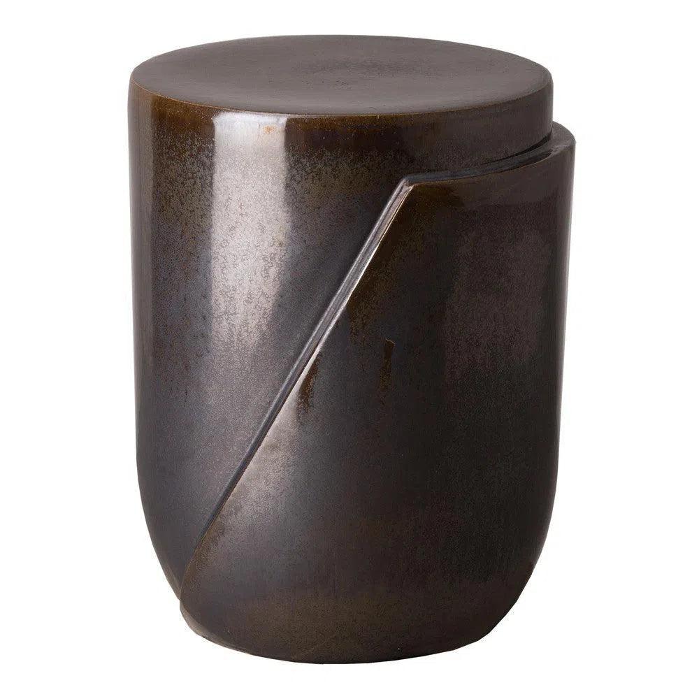 18 Inch Accel Ceramic Garden Stool - Outdoor Side Table for Patio, Poolside & Garden Decor | Waterproof & Durable Seating Furniture