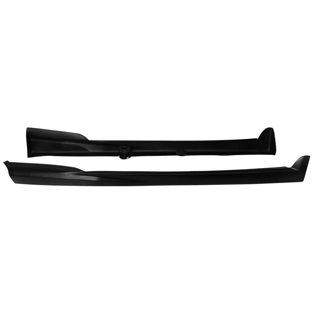 IKON MOTORSPORTS Side Skirts for 2002-2006 Acura RSX - Black PU Rocker Panel Molding, Air Dam Chin Diffuser & Bumper Lip Splitter - Perfect for Car Body Enhancement & Street Racing Style