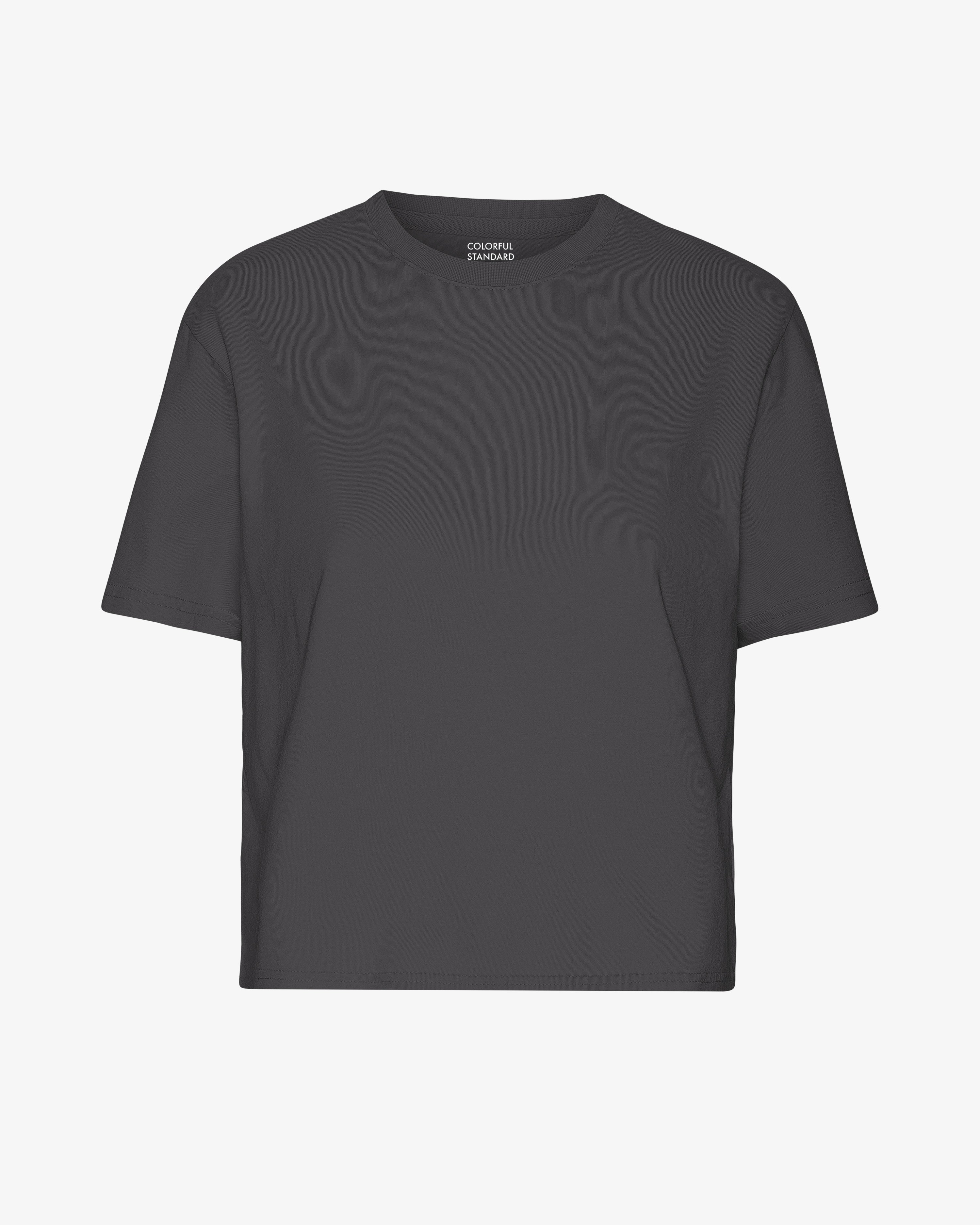 Organic Boxy Crop Tee - Soft Cotton Women's T-Shirt in Lava Grey | Casual Streetwear & Summer Outfit Essential