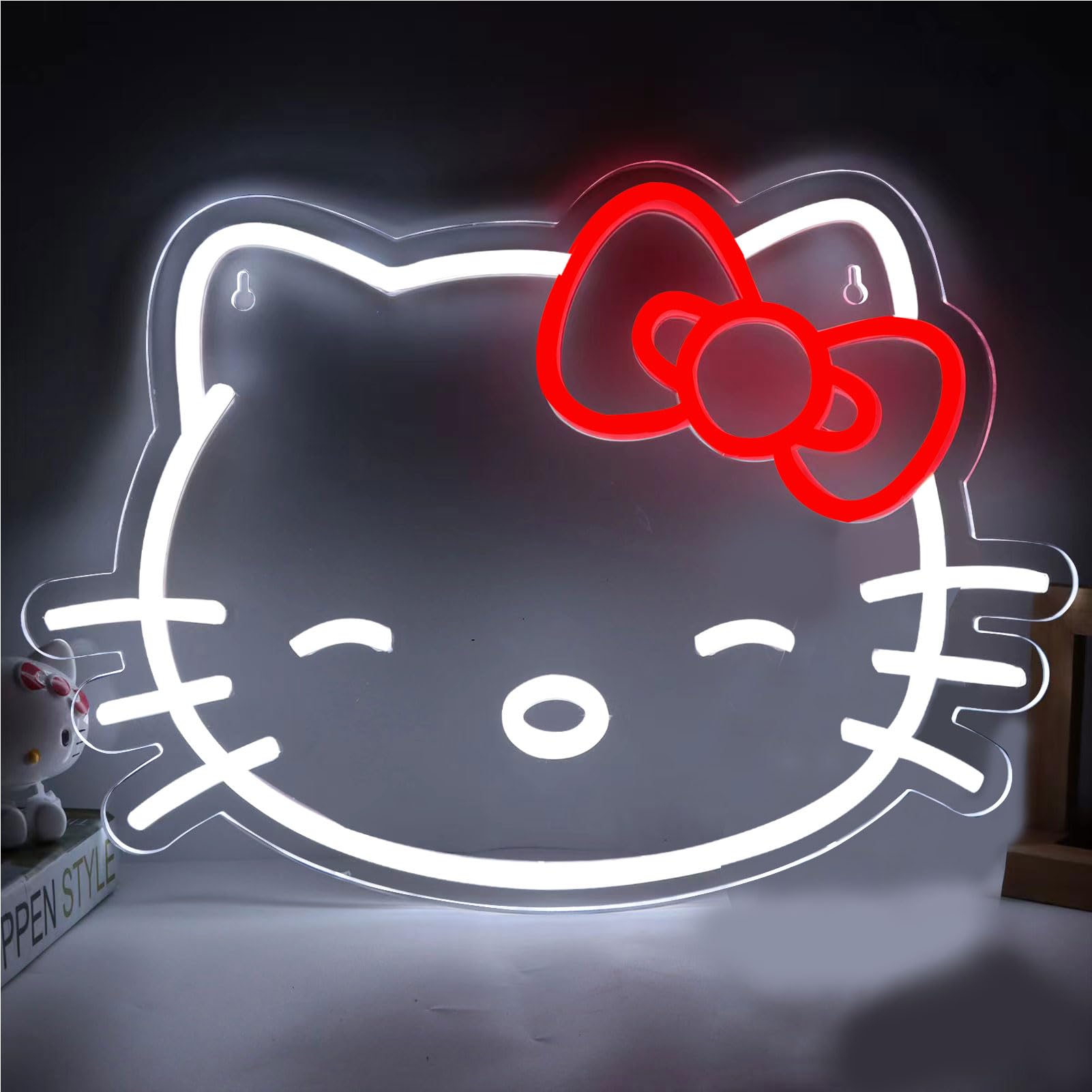 Pugna Cat Neon Wall Sign - Cute LED Neon Light for Bedroom, Man Cave & Christmas Decor - Perfect Gift for Cat Lovers & Home Decoration