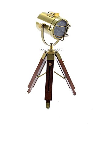 NauticalMart Adjustable Spotlight Tripod Table Lamp - Modern Floor Lamp for Living Room, Bedroom, Office & Reading Nook - Dimmable LED Light with Remote Control