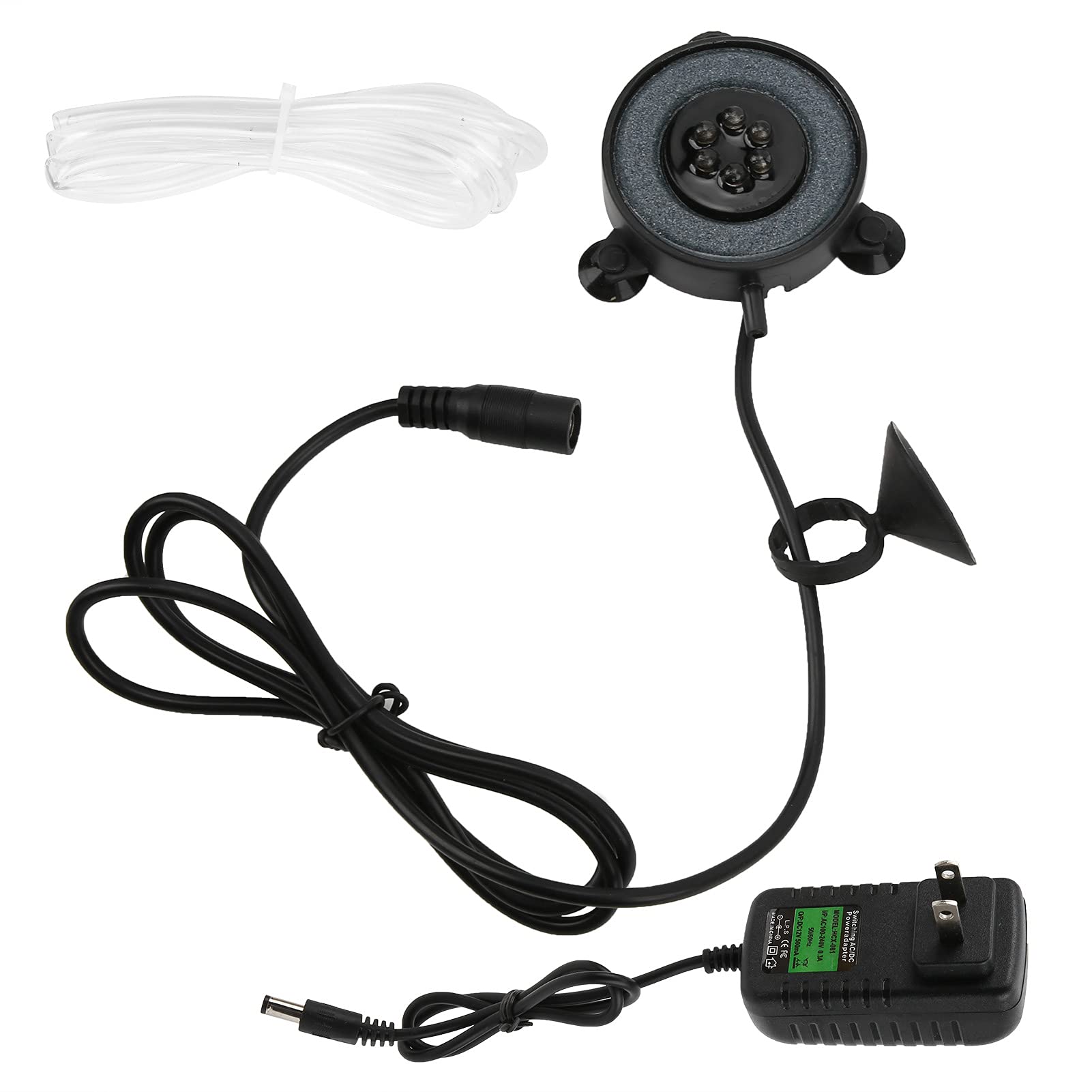 Pssopp Aquarium LED Bubble Light - Fish Tank Bubbler with Air Stone Diffuser & Suction Cup - Decorative Water Feature for Home, Office, or Kids Room