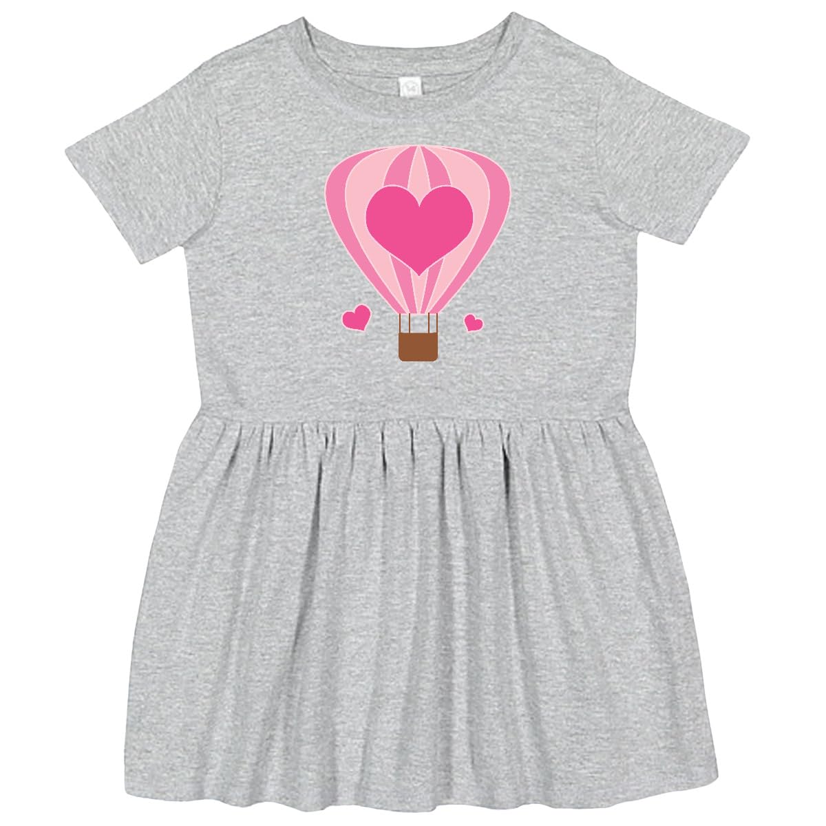 Inktastic Valentine Hot Air Balloon Toddler Dress - Cute Heart Print Girls' Outfit for Valentine's Day, Birthday & Special Occasions