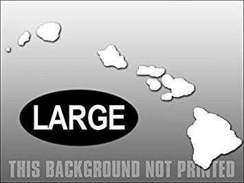 Hawaiian Islands Shaped Magnet - Large 7 x 11 Inch White Vinyl Decal for Fridge, Car, Office & Home Decor | Hawaii-Themed Gift Idea