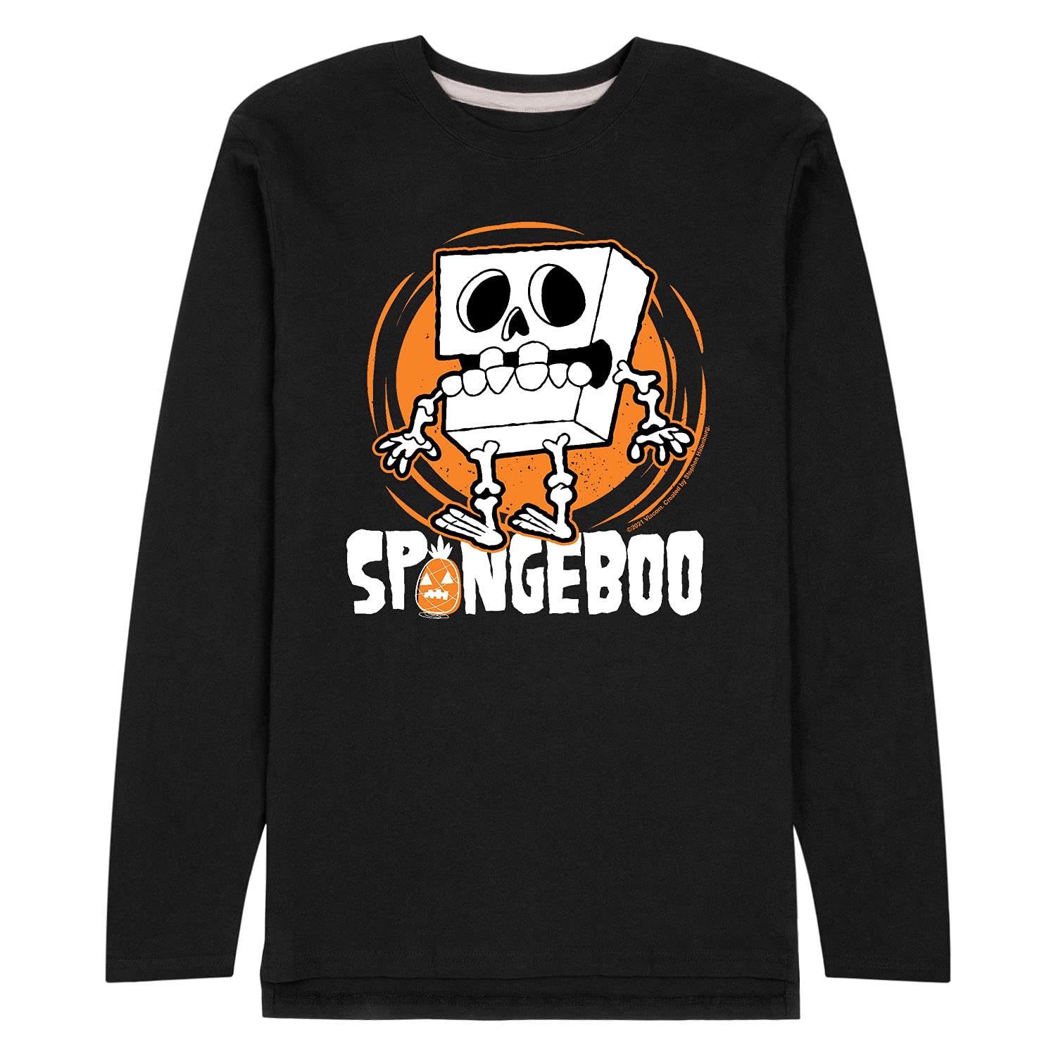 Spongebob Squarepants Men's Long Sleeve Jersey T-Shirt - Soft Cotton Blend Tee - Cartoon Character Graphic Shirt - Perfect for Casual Wear, Cosplay & Spongebob Fans