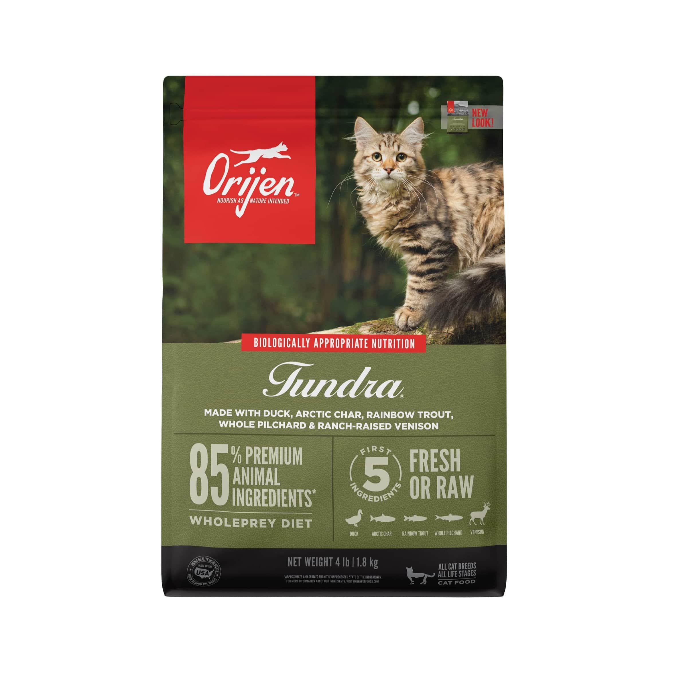 ORIJEN Tundra Grain-Free Dry Cat Food - High-Protein, Natural Ingredients for Adult Cats - Perfect for Indoor & Outdoor Felines
