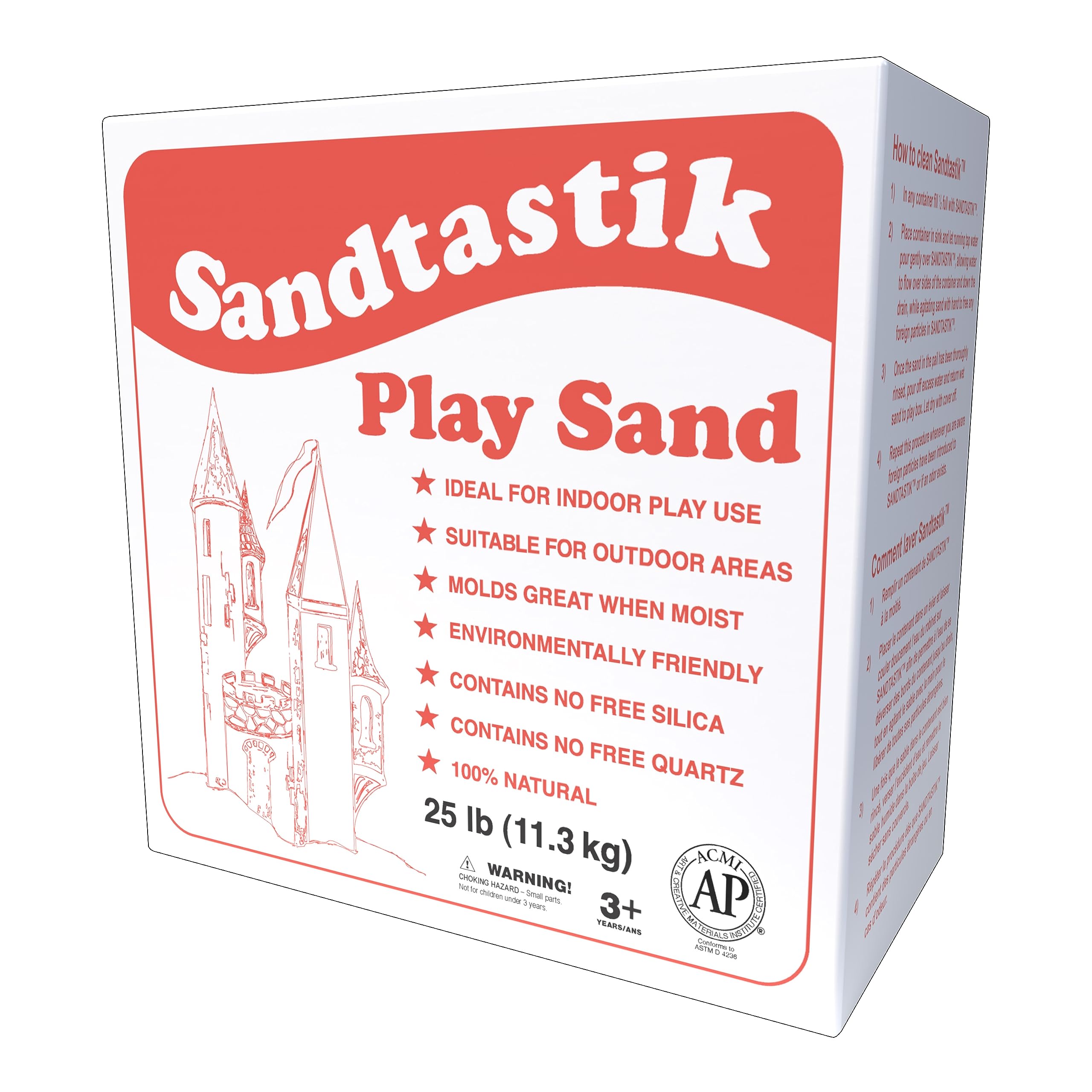Premium Non-Toxic Sparkling White Play Sand - 25 lb (11.3 kg) for Kids Sensory Play, Sandboxes & Water Tables | Safe, Moldable & Easy to Scoop | Ideal for Indoor & Outdoor Educational Activities