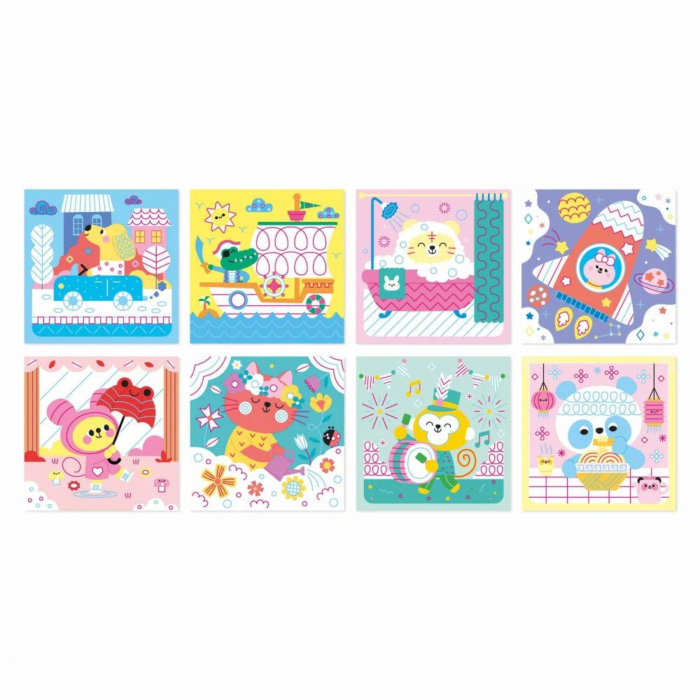 Janod Kids Craft Kit for Ages 5+ - Creative Drawing & Art Set for Children - Perfect for Birthday Gifts, Classroom Activities & Home Art Projects