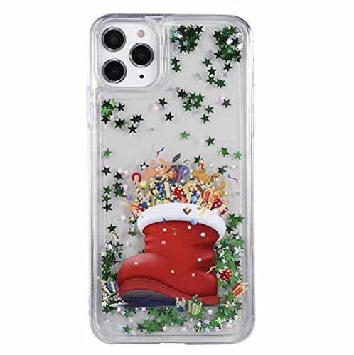 3D Liquid Glitter Phone Case with Flowing Quicksand & Moving Stars - Christmas Snowflake Design for iPhone 13/12/11/X/7/8 Series | Perfect Holiday Gift & Winter Fashion Accessory