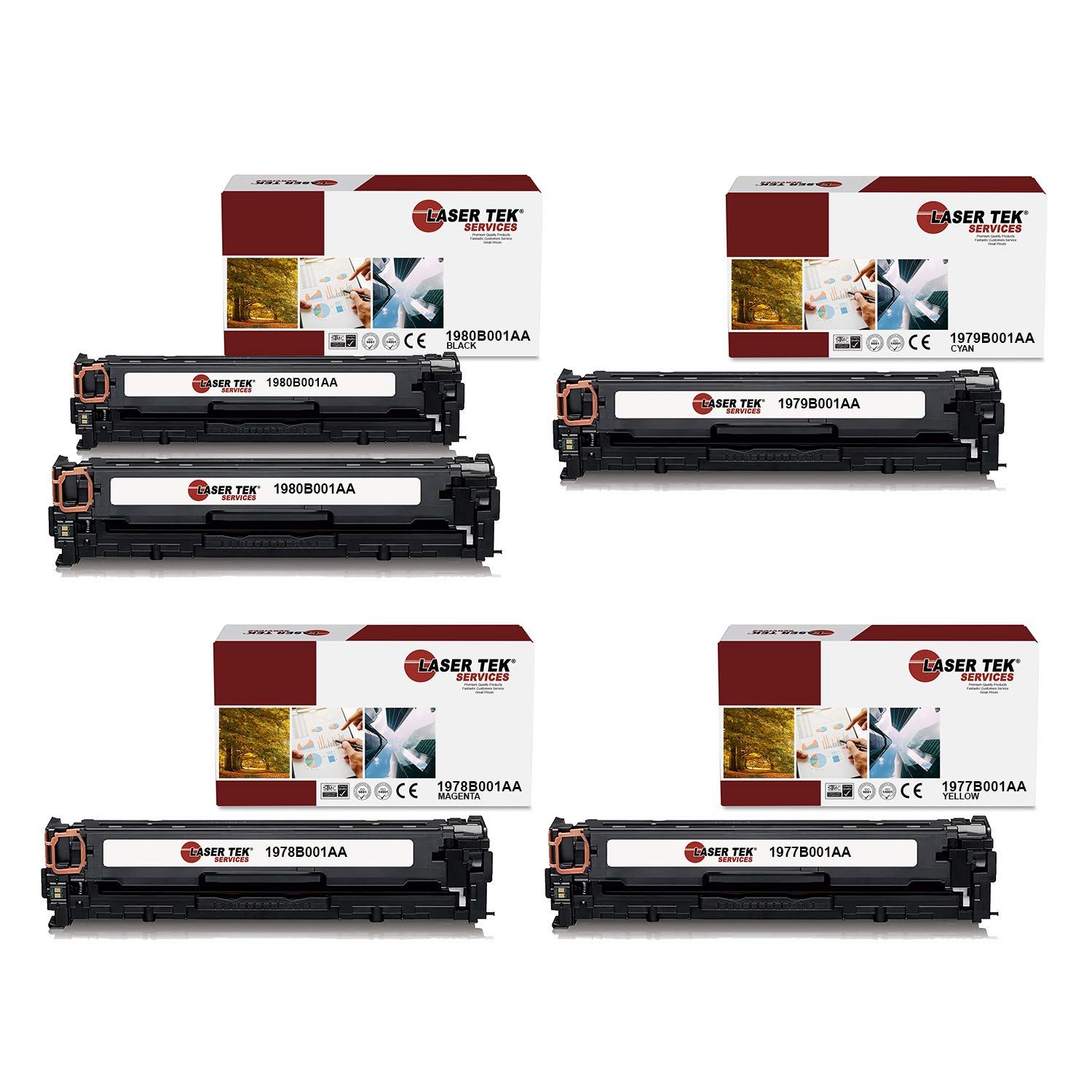 Canon 116 Toner Cartridge Replacement (5-Pack) - Compatible with Canon ImageClass MF8050CN/MF8080CW Printers - Black, Cyan, Magenta, Yellow - High-Yield Laser Printer Supplies for Office & Home Printing Needs