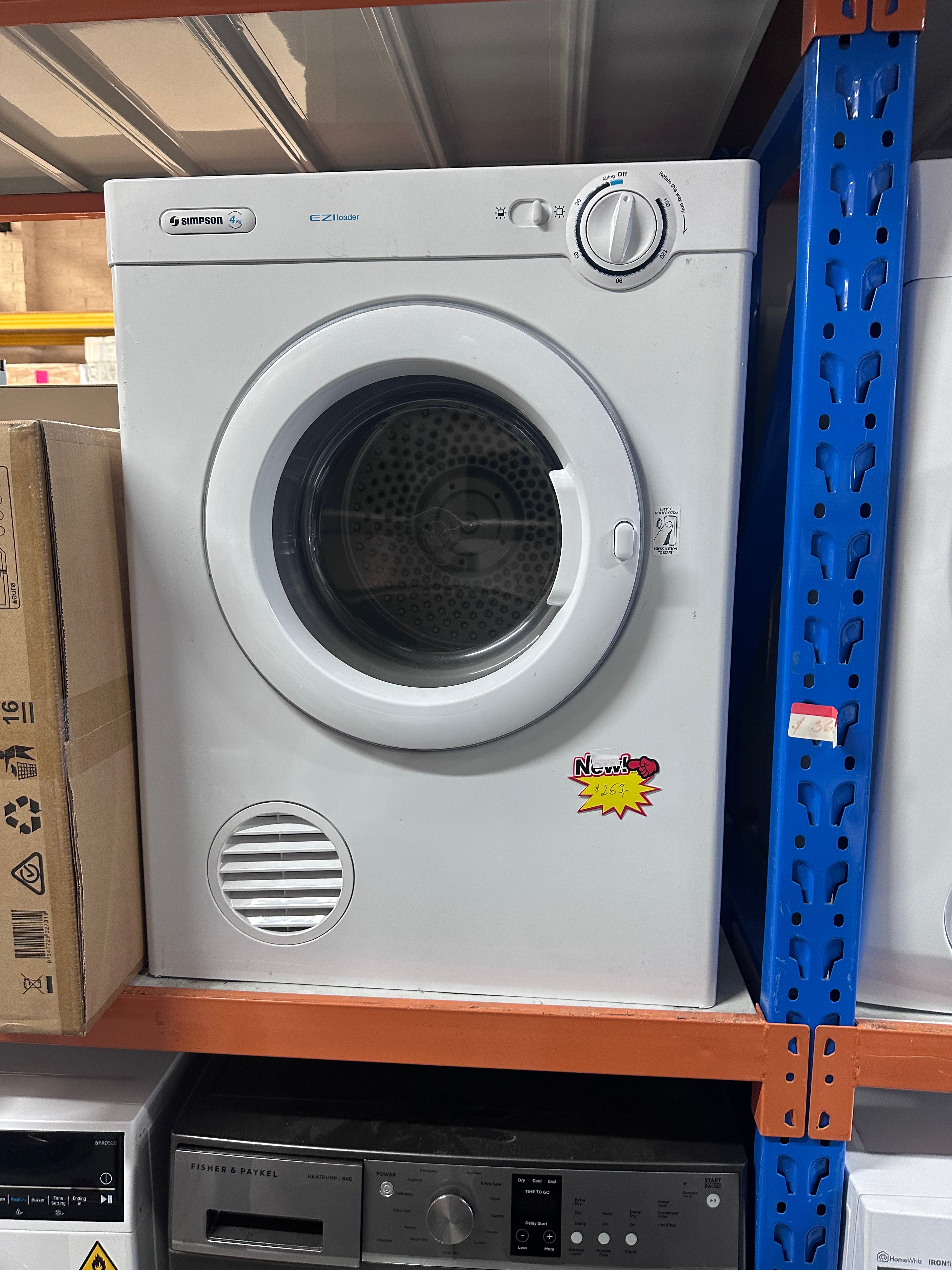 Simpson 4kg Vented Dryer - Energy Efficient, Compact Laundry Solution for Small Spaces | Perfect for Apartments, Dorms & RVs | Certified Refurbished