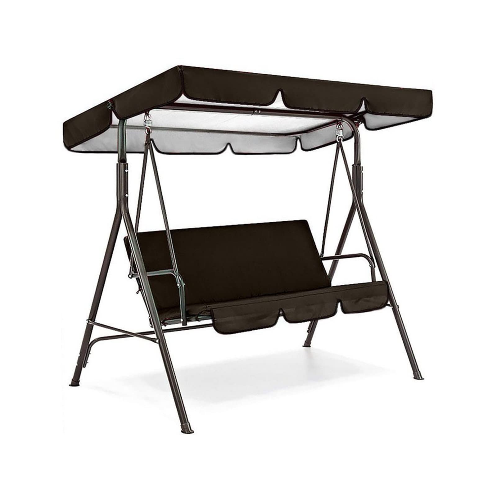 Waterproof Outdoor Patio Chair Covers Set - 2PC Swing Canopy & Seat Cushion Cover for 3-Seat Hammock, Egg Chairs - Durable Garden Furniture Protection (Black) | Perfect for Backyard, Porch & Poolside Relaxation