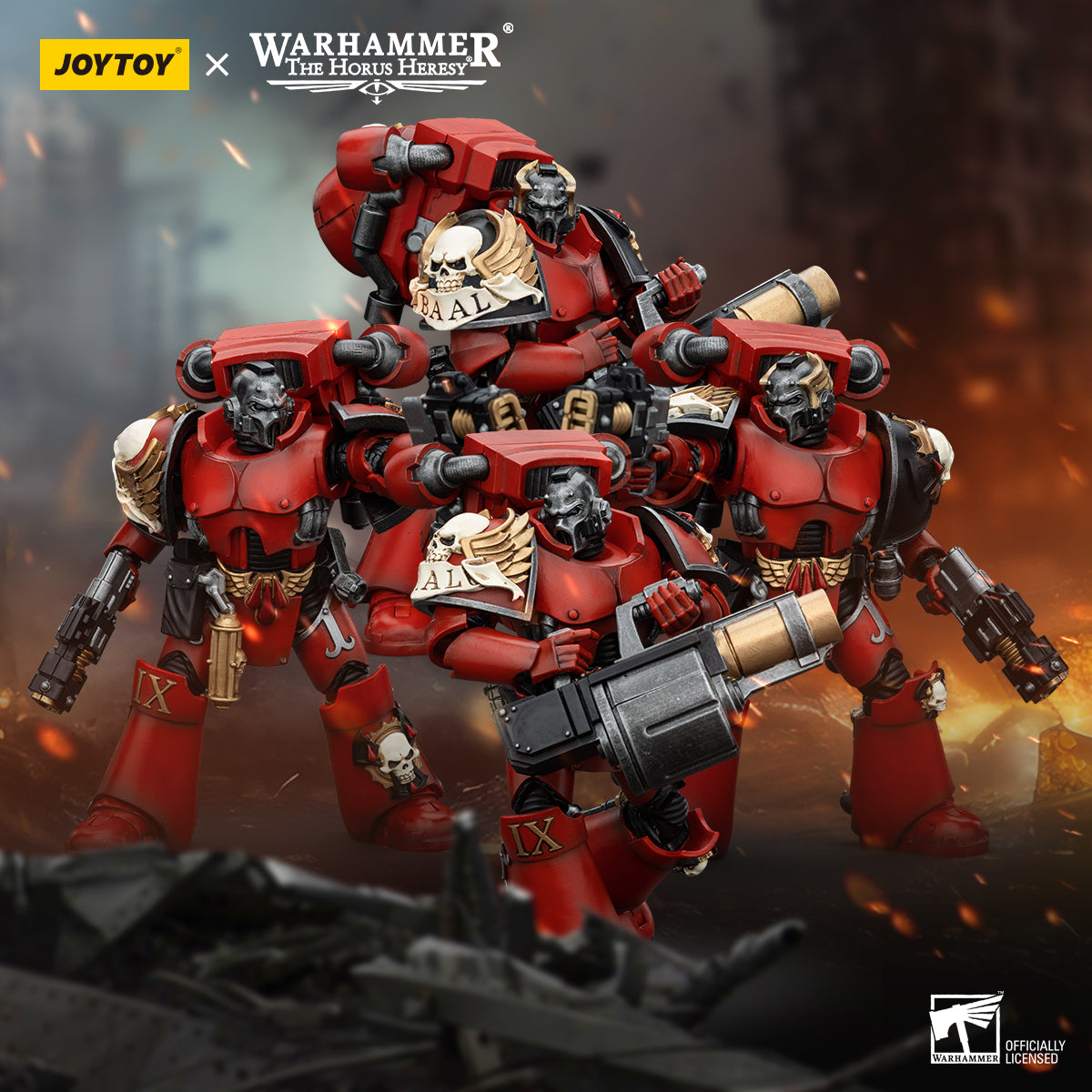 1/18 JOYTOY Warhammer 40K Action Figure - The Horus Heresy Blood Angels Angel's Tears Squad - Highly Detailed Collectible Model for Warhammer Fans & Tabletop Gaming Scenes