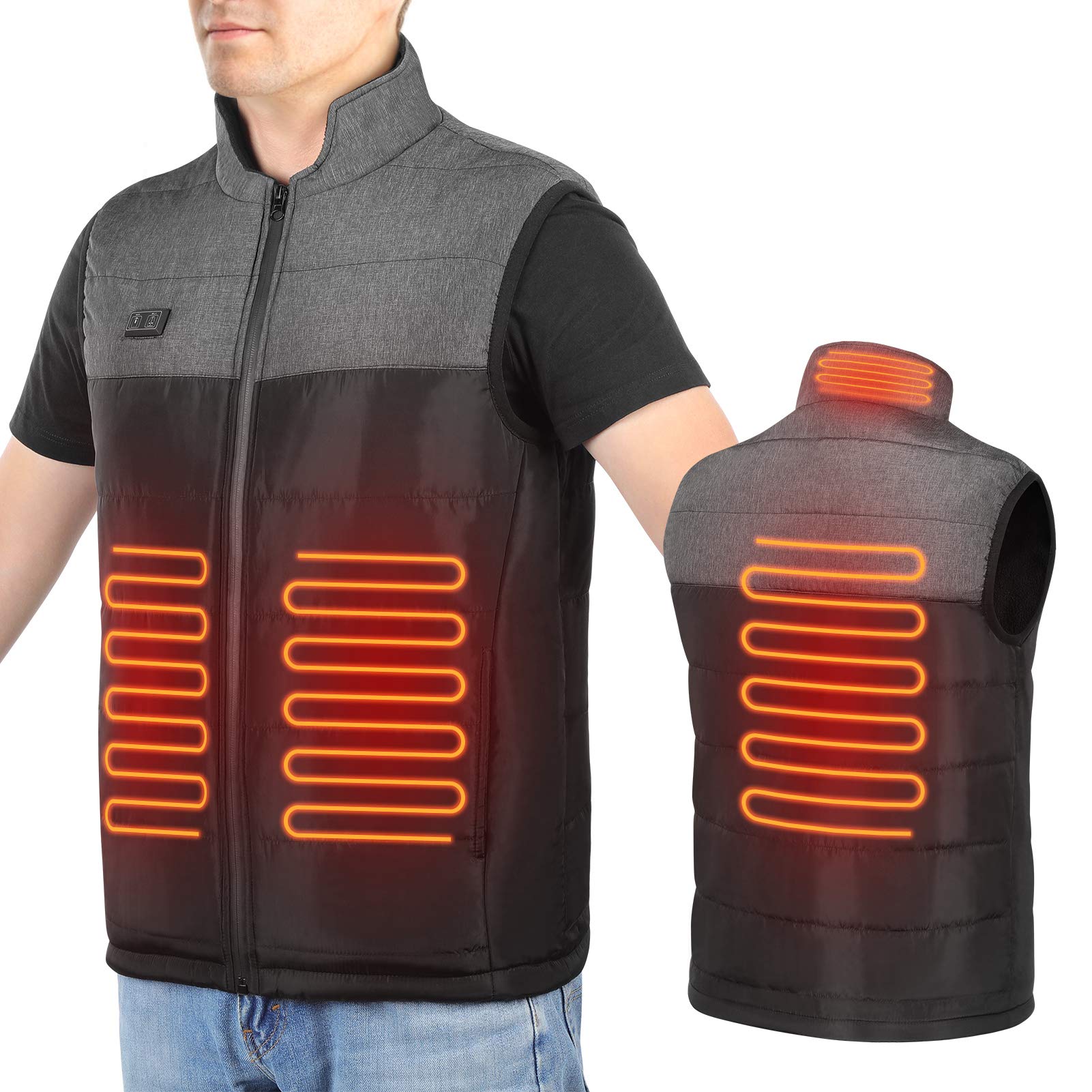 Electric Heated Vest Jacket for Men & Women - USB Rechargeable Battery Heating Coat - Winter Outdoor Activities, Camping, Hiking, Skiing, Motorcycling