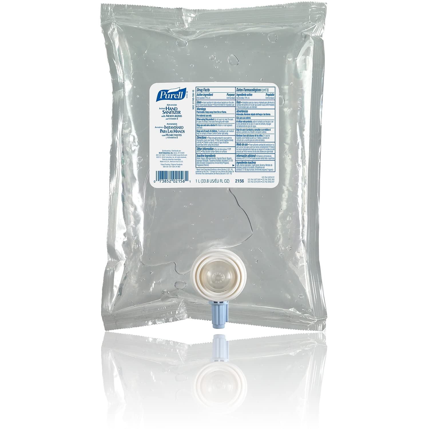 PURELL Advanced Hand Sanitizer Gel Refill - 1000 mL, Clean Scent, Pack of 8 with NXT Push-Style Dispenser (2156-08) | Alcohol-Based Hand Sanitizer for Offices, Schools, Hospitals & Public Spaces