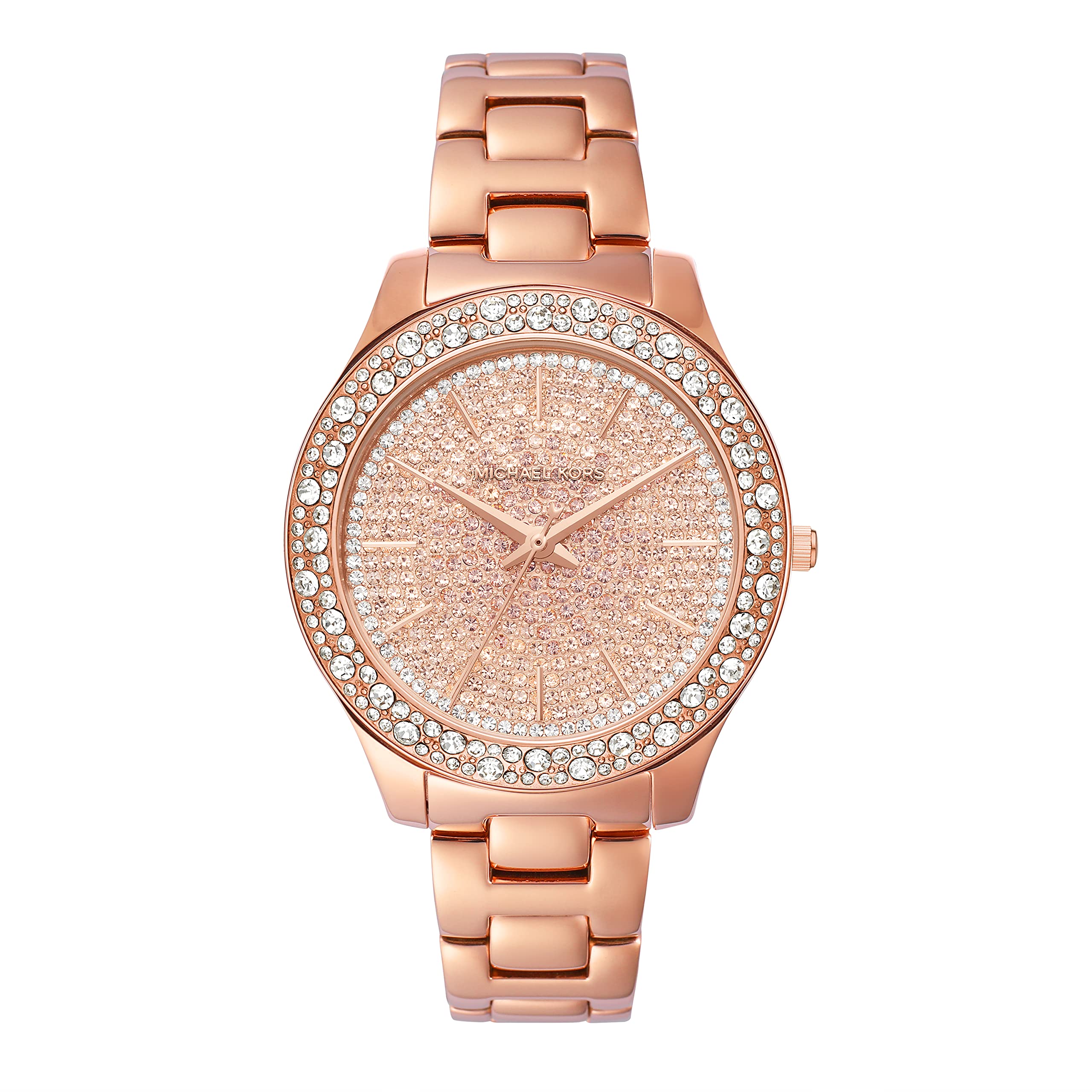 Michael Kors Liliane Women's Watch - Stainless Steel & Pavé Crystal Bracelet Watch with Rose Gold Accents | Perfect for Work, Date Night & Special Occasions