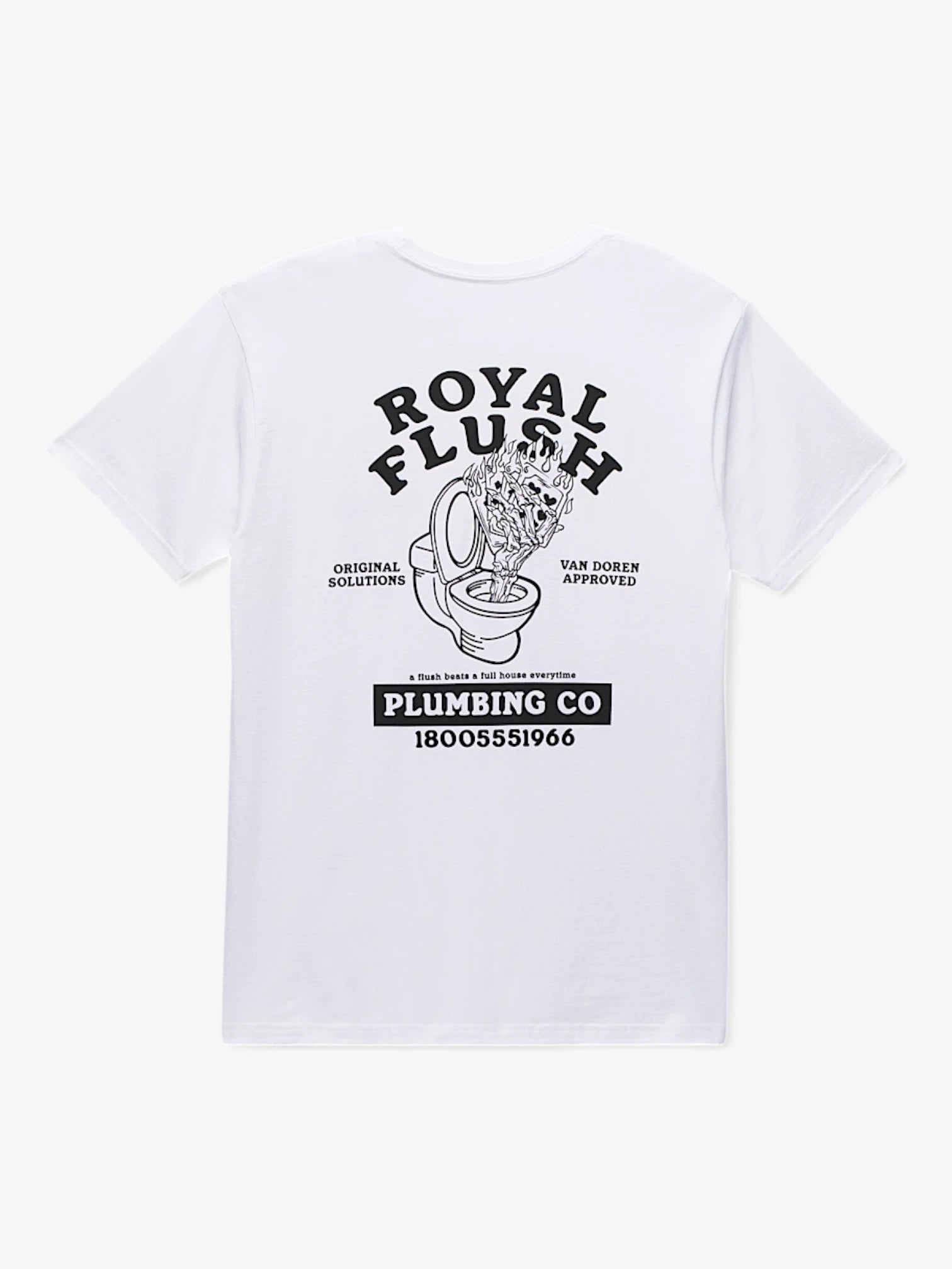 Vans The Royal Flush Short Sleeve T-Shirt - White Cotton Graphic Tee for Men | Casual Streetwear & Skate Style Outfits