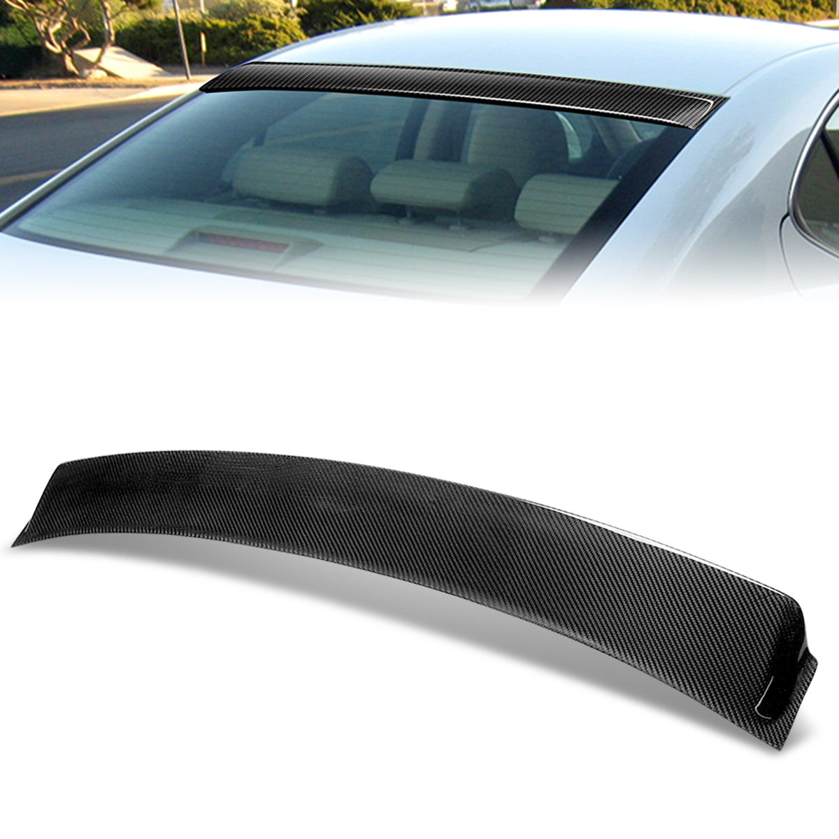 Lexus IS250 IS350 IS F Sedan Rear Window Roof Spoiler - Genuine Carbon Fiber for 2006-2014 Models | Enhances Aerodynamics & Style for Sporty Driving